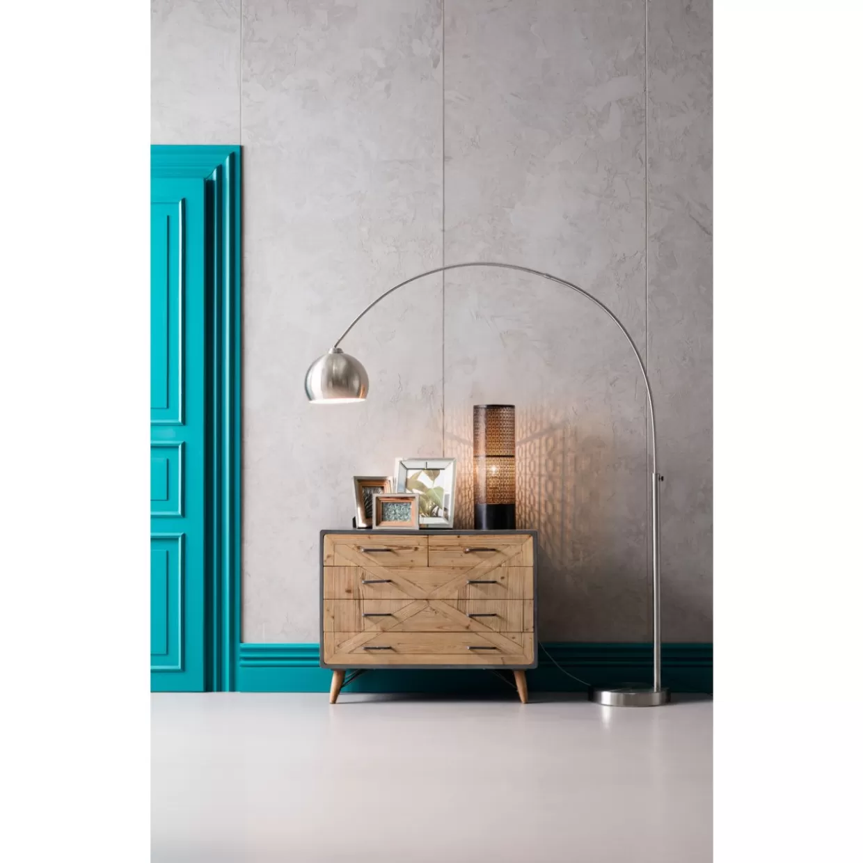 Lampada da terra effetto satinato - Design esclusivo KARE per ambienti raffinati | Formato compatto con rapporto qualità-prezzo eccezionale

（：