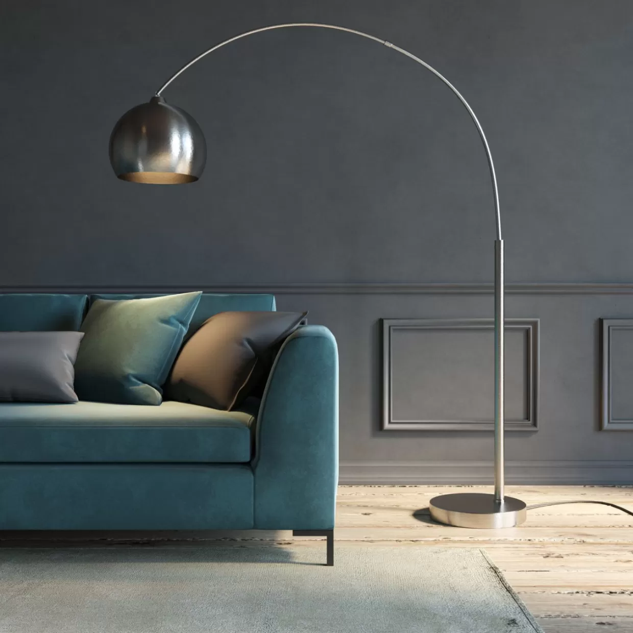 Lampada da terra effetto satinato - Design esclusivo KARE per ambienti raffinati | Formato compatto con rapporto qualità-prezzo eccezionale

（：