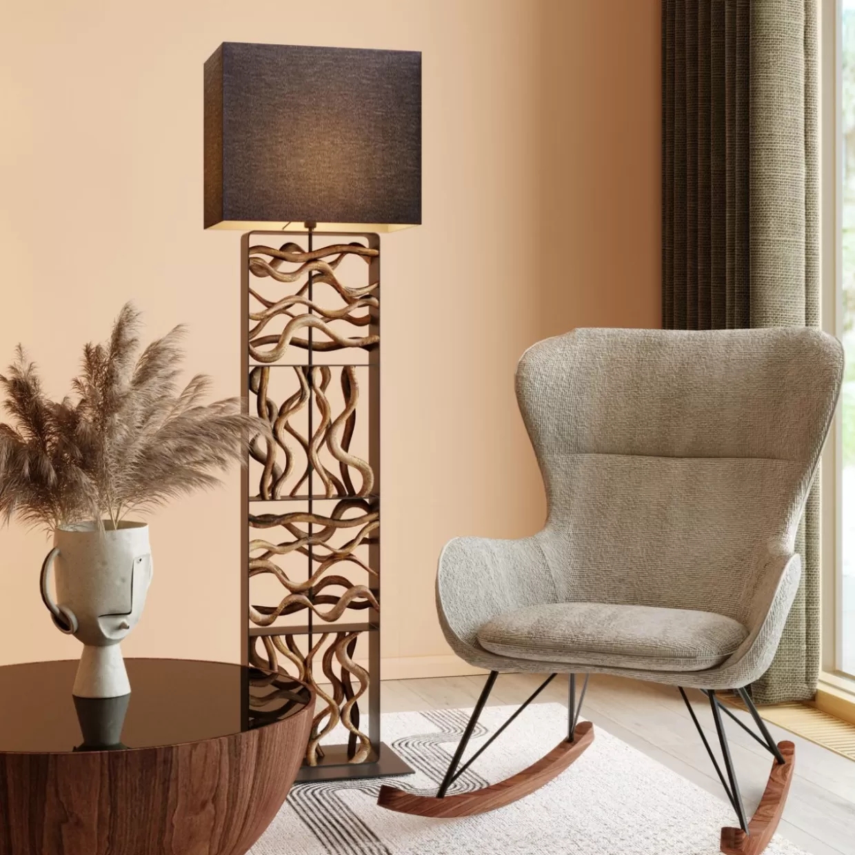 Lampada da Terra Onda Naturale - Design Contemporaneo per Arredi Moderni | Illuminazione d'Interni KARE