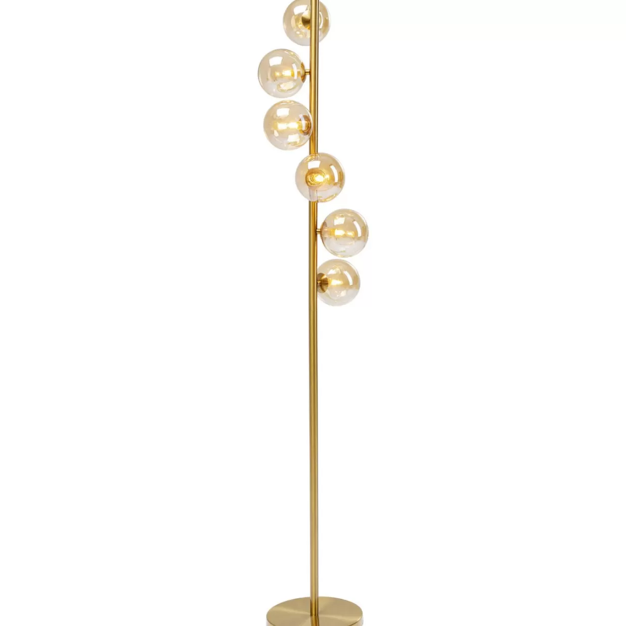 Lampada da Terra Design Elegante Scala Balls con Rifiniture in Ottone - Arredo Moderno per Interni, Altezza 160 cm