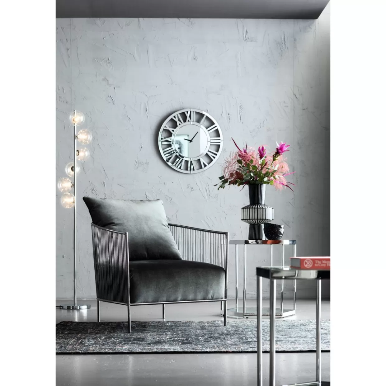 Lampada da Terra Design Moderna Scala Balls - Cromatura Lucida 160 cm - Illuminazione Elegante per Interni KARE