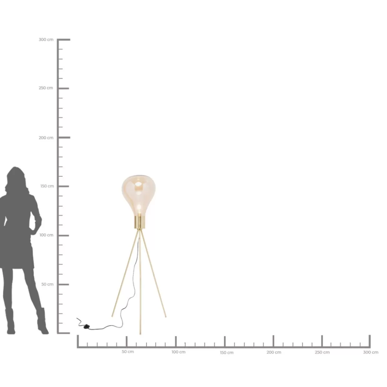 Lampada da Terra Tripode Pera – Design Moderno 160 cm - Illuminazione Elegante by KARE