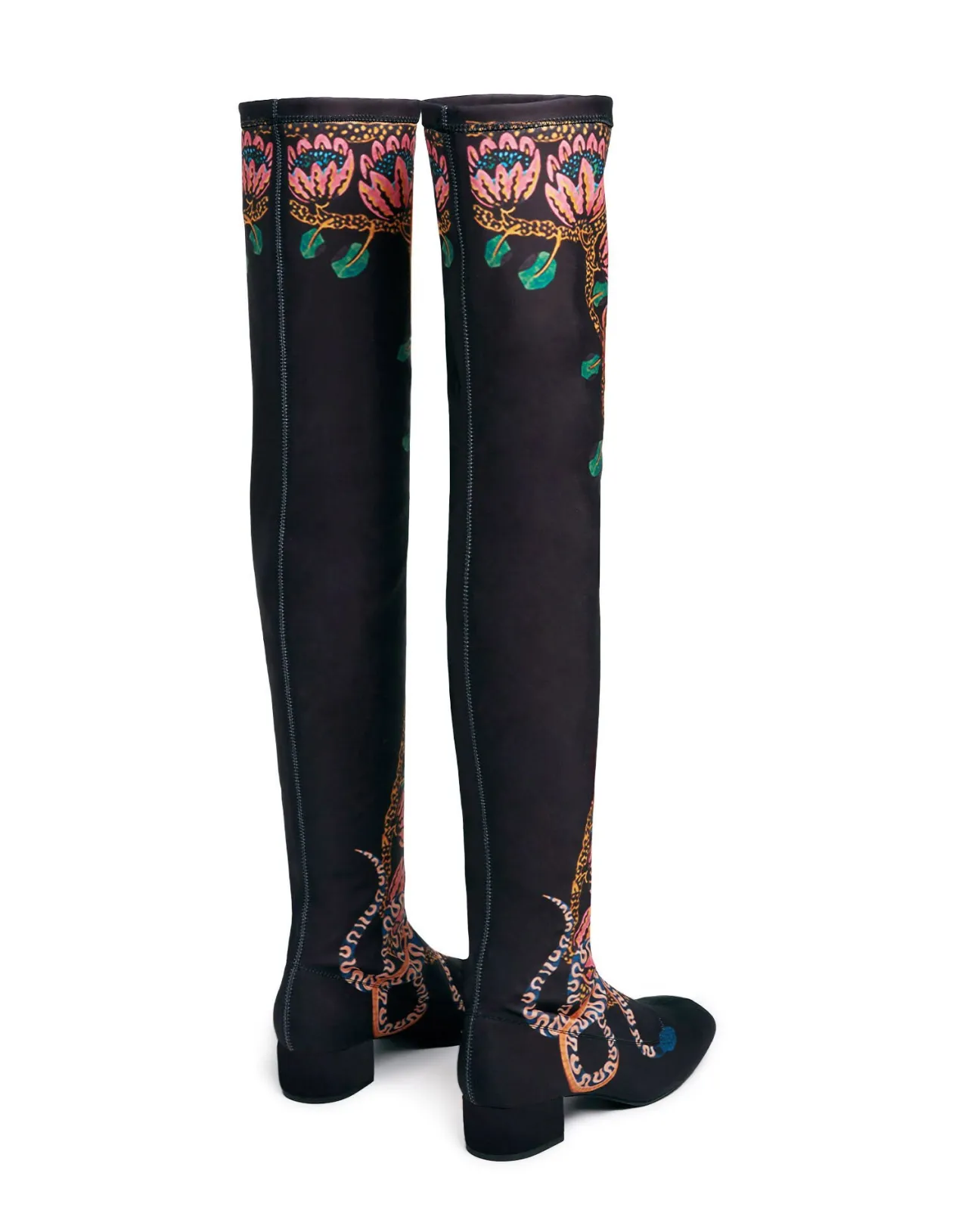Stivali Eleganti La DoubleJ in Lycra Elasticizzata con Dettaglio Eve Black - Modello Confortevole con Tacco Medio
