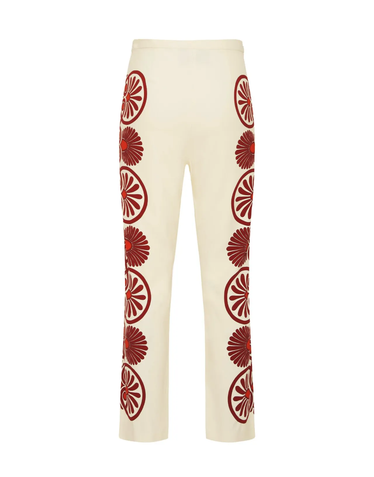 Offerta Imperdibile | Pantaloni Elasticizzati La DoubleJ - Decorazione Medaglione in Crema con Tessuto Satinato Reversibile