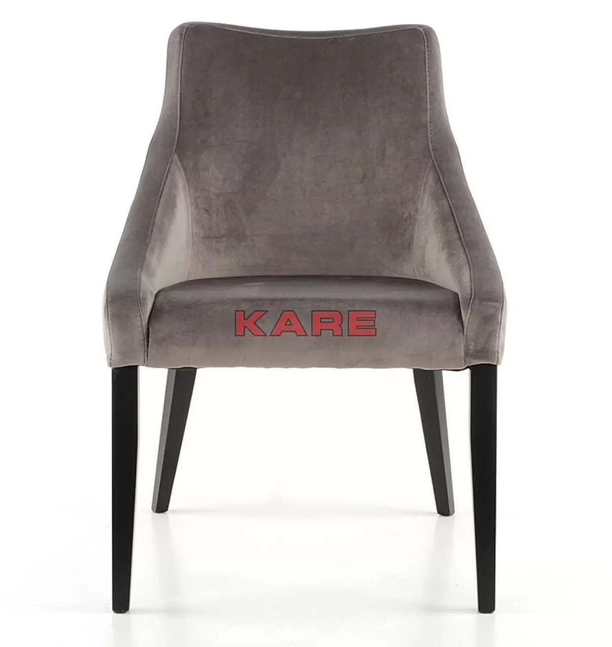Sedia Elegante KARE Design in Velluto Grigio Antracite - Linea Black Edition per Arredamento Moderno con Dettagli Contemporanei