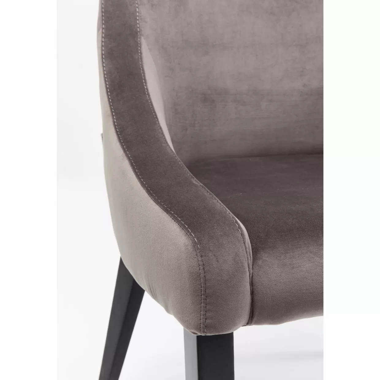 Sedia Elegante KARE Design in Velluto Grigio Antracite - Linea Black Edition per Arredamento Moderno con Dettagli Contemporanei