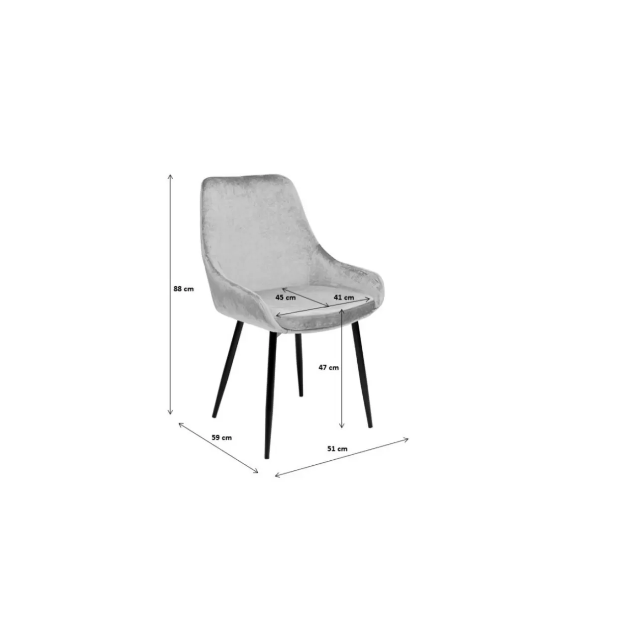 Sedia East Side XL in Grigio Metallizzato - Design Contemporaneo KARE per arredamenti moderni