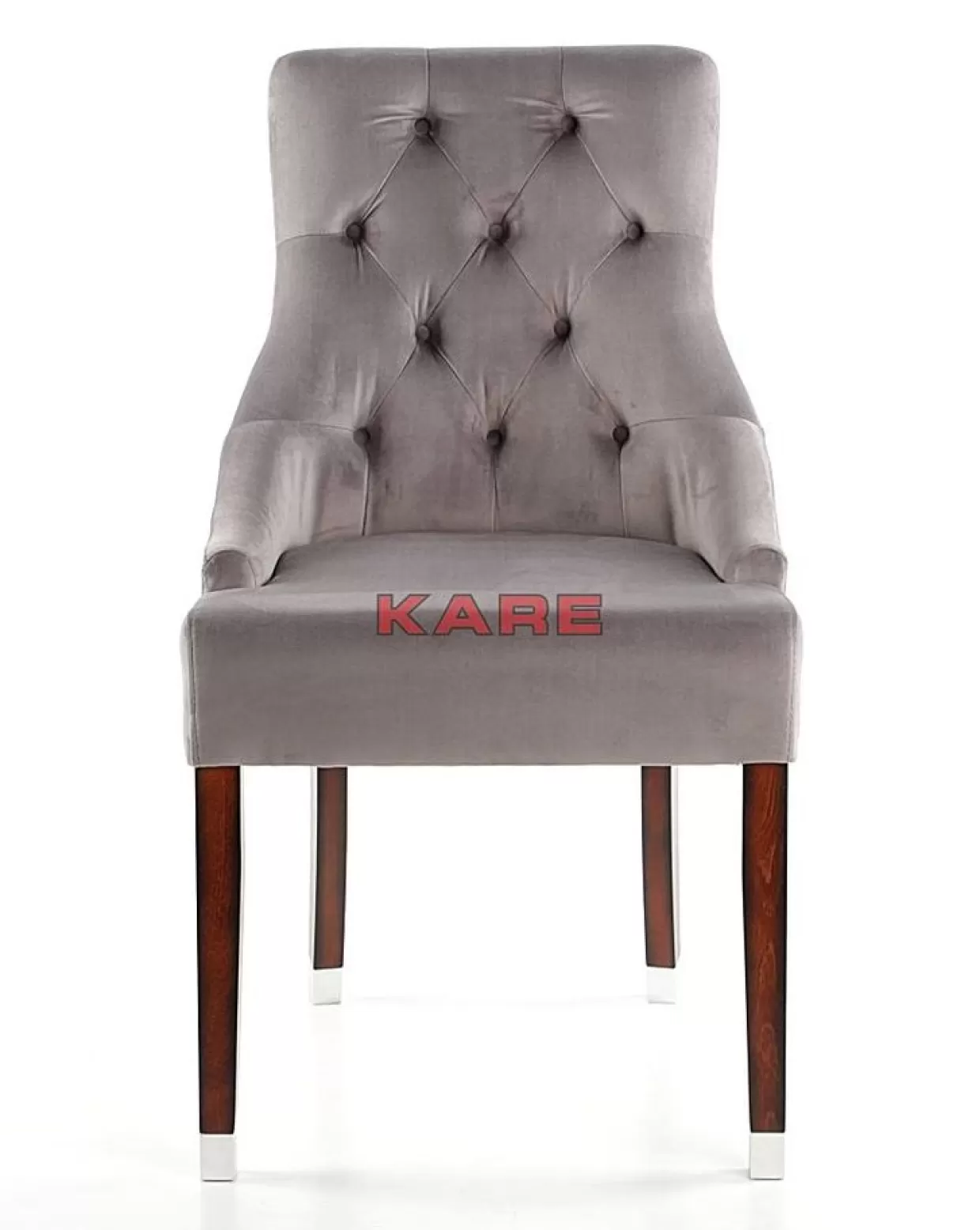 Sedia Principessa in Velluto Grigio Cenere - Design Avvolgente KARE per Salotto Moderno