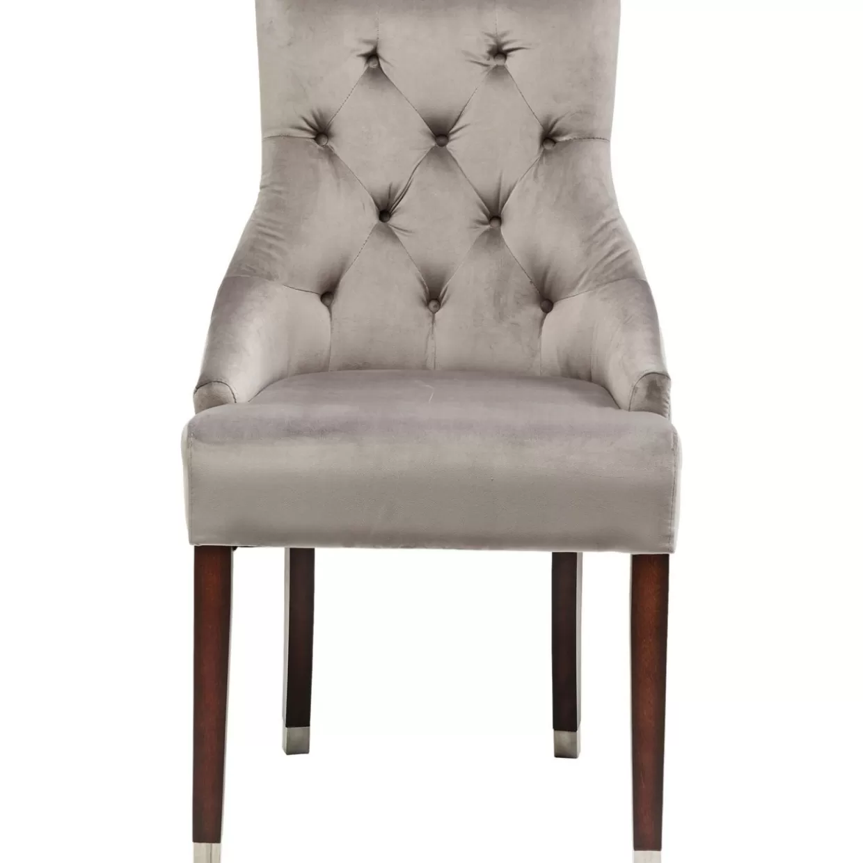 Sedia Principessa in Velluto Grigio Cenere - Design Avvolgente KARE per Salotto Moderno