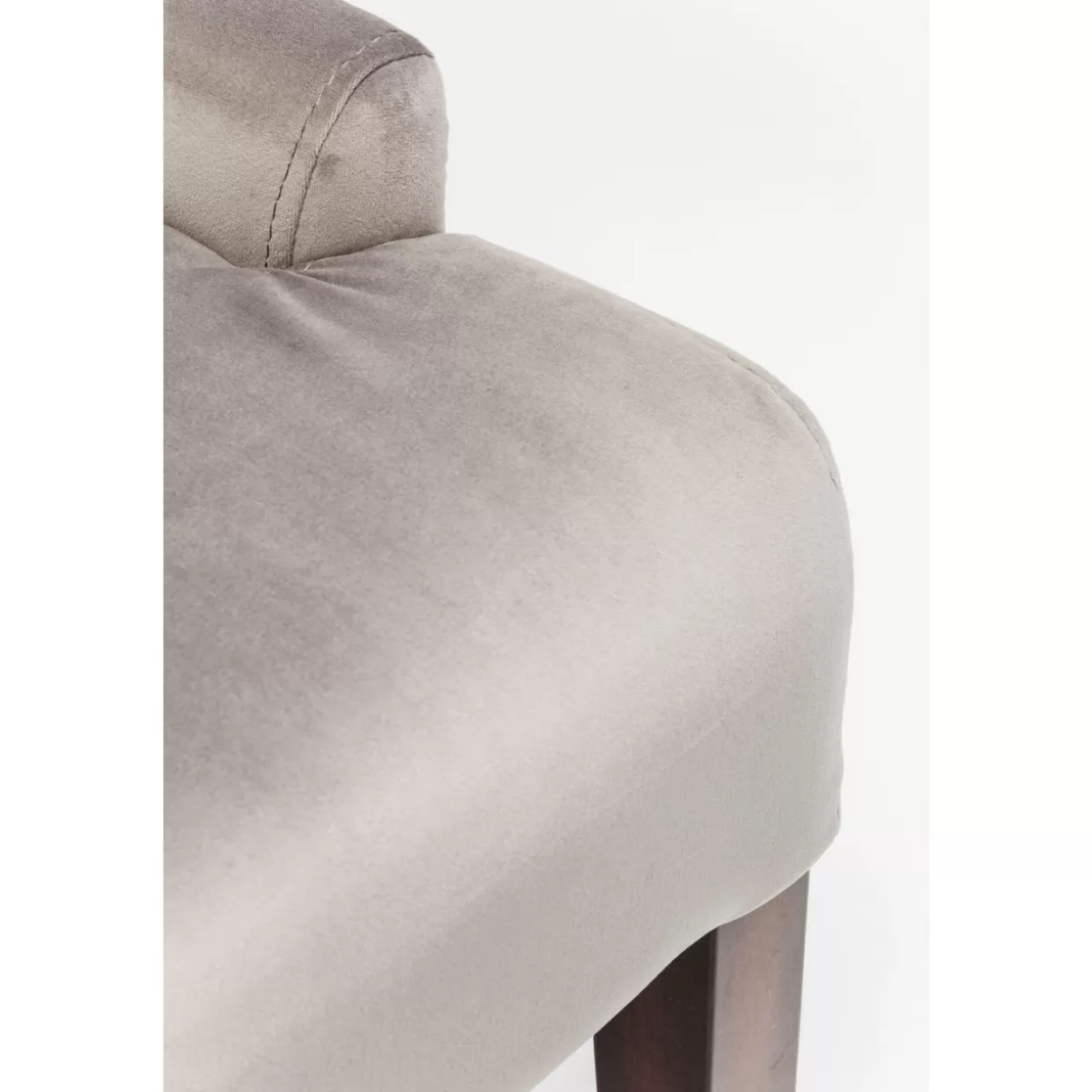 Sedia Principessa in Velluto Grigio Cenere - Design Avvolgente KARE per Salotto Moderno