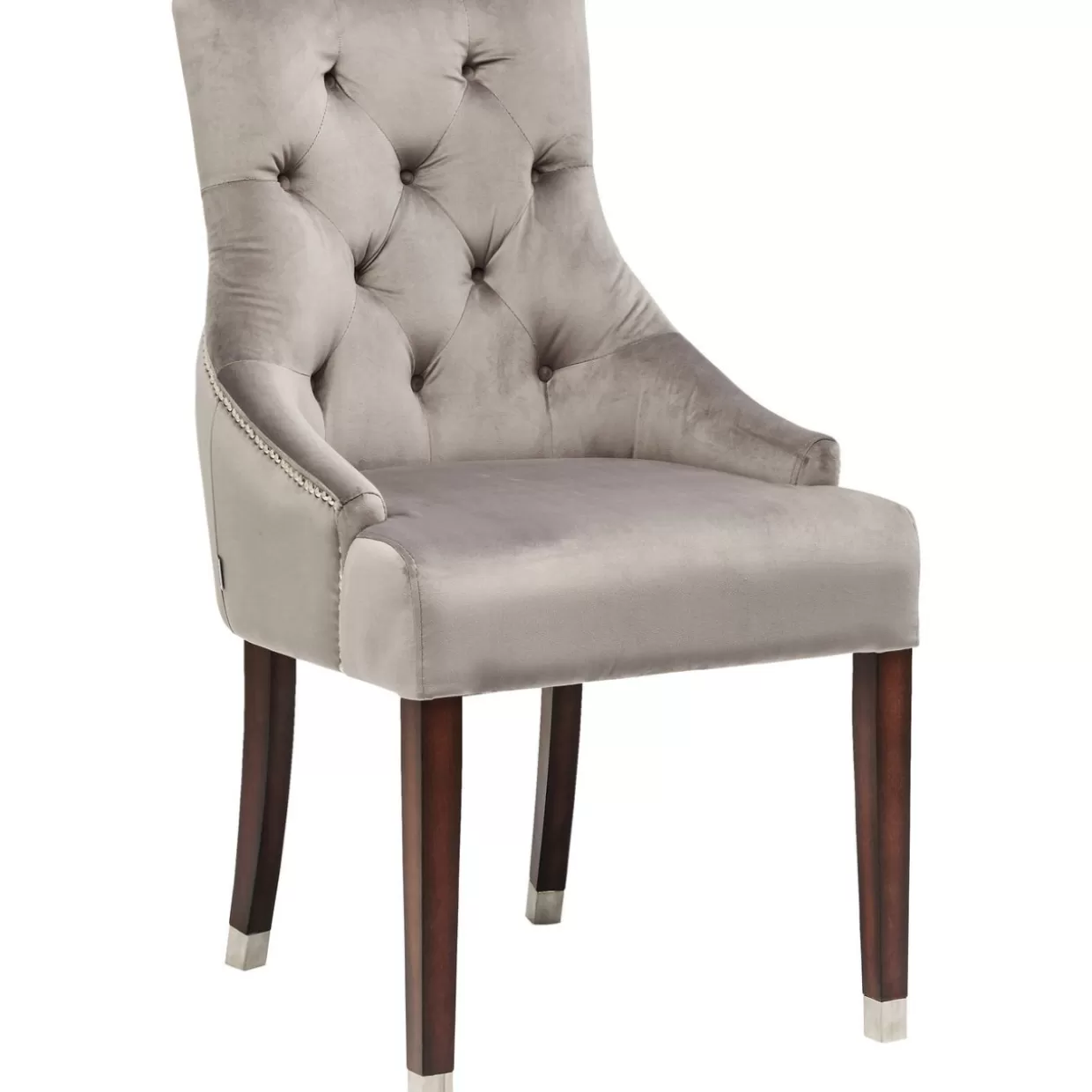 Sedia Principessa in Velluto Grigio Cenere - Design Avvolgente KARE per Salotto Moderno