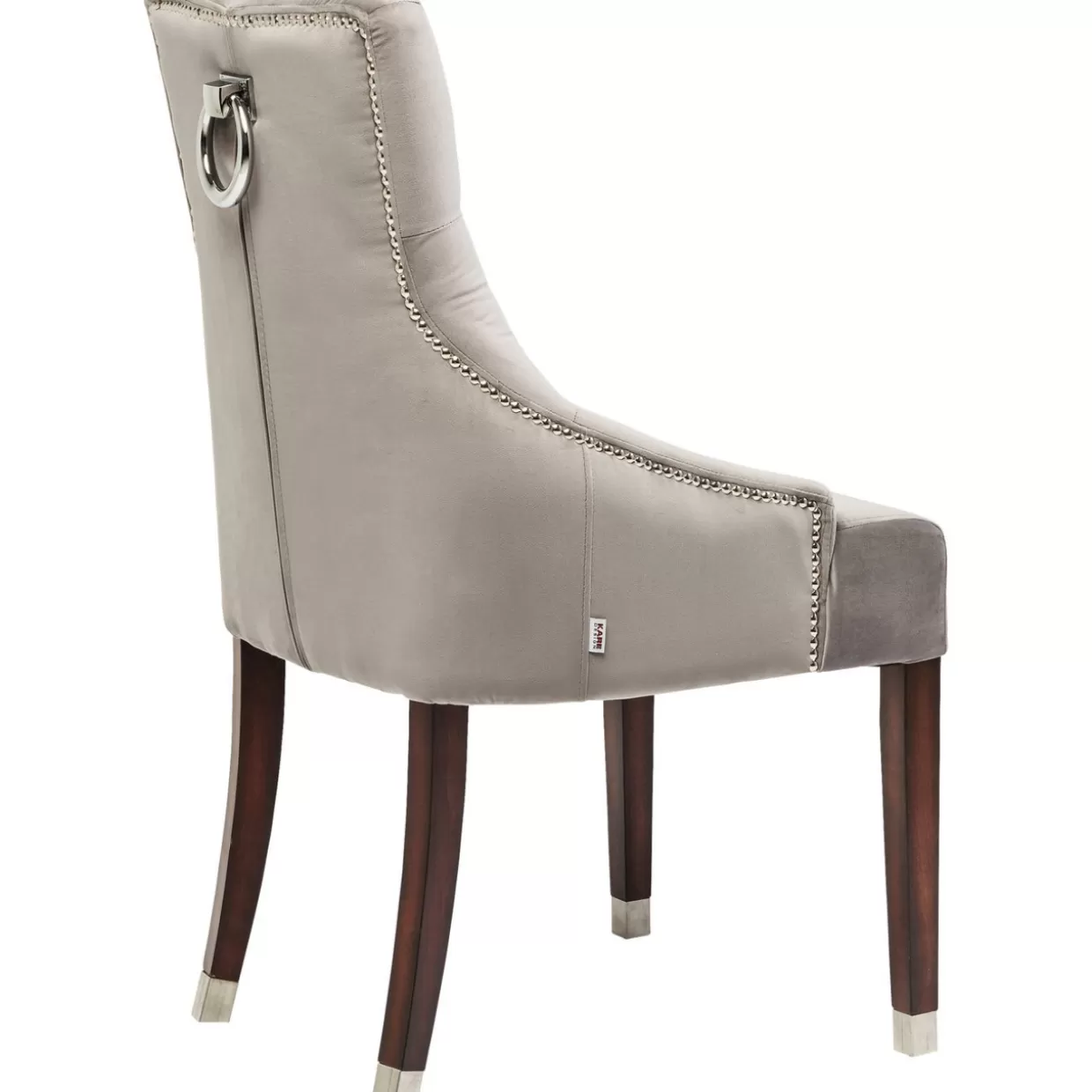 Sedia Principessa in Velluto Grigio Cenere - Design Avvolgente KARE per Salotto Moderno