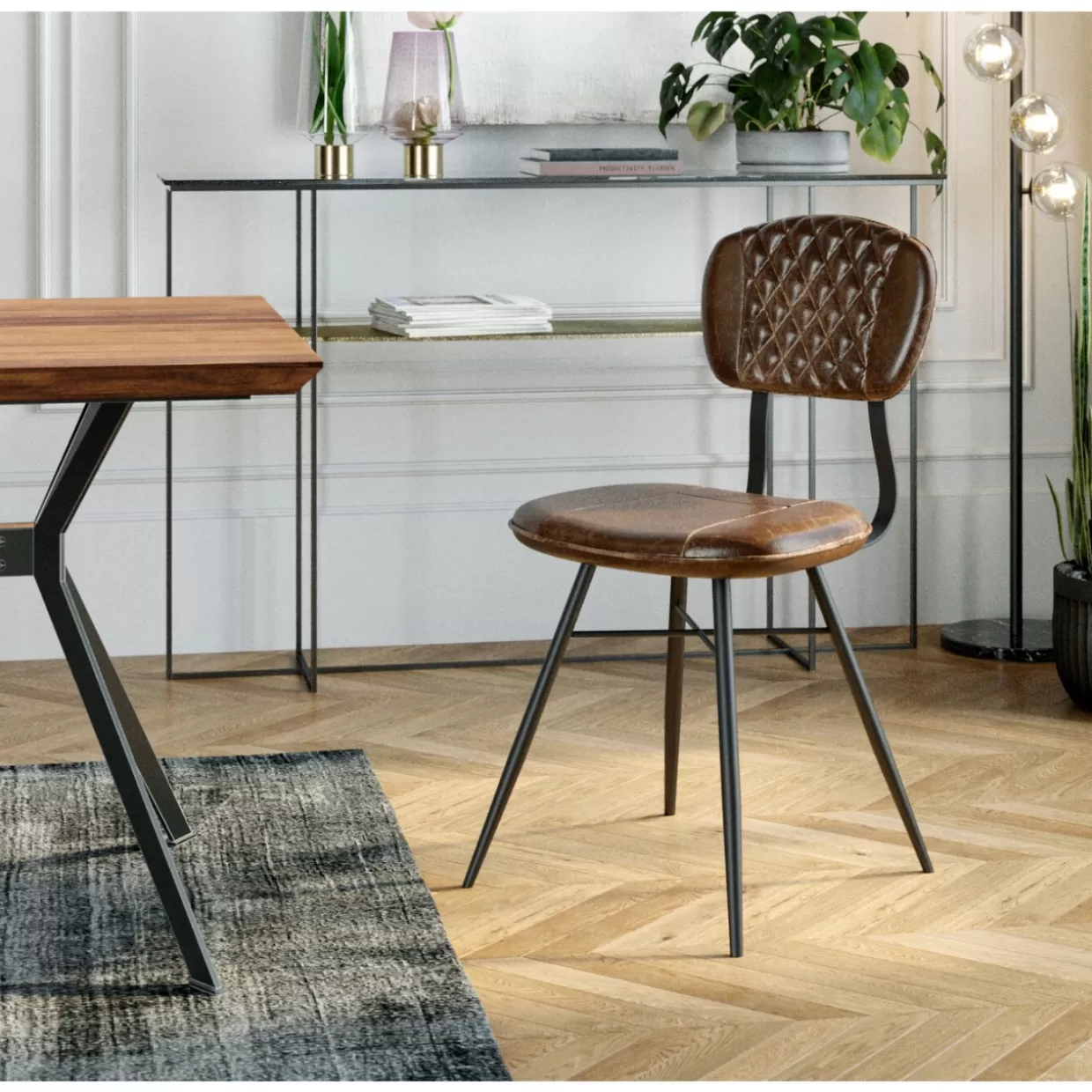 Sedia Samba in Pelle Marrone - Design Esclusivo KARE per un'eleganza senza tempo