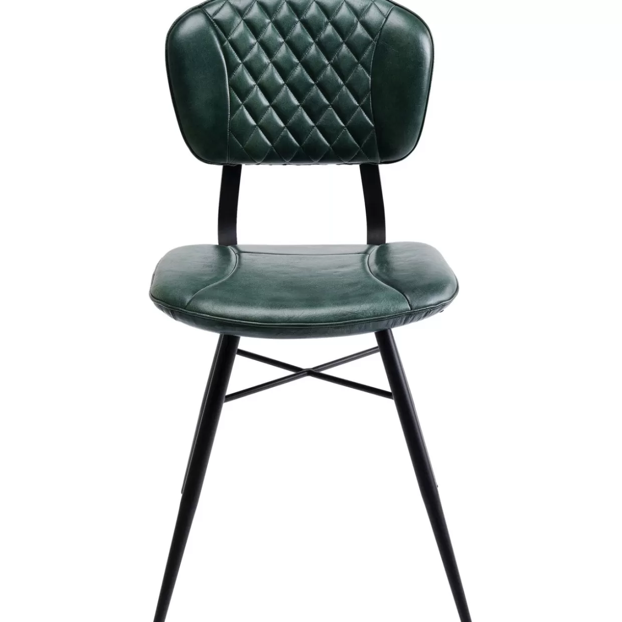 Sedia Design KARE in Pelle Verde Scuro - Modello Samba con Linee Moderne per Arredi Contemporanei