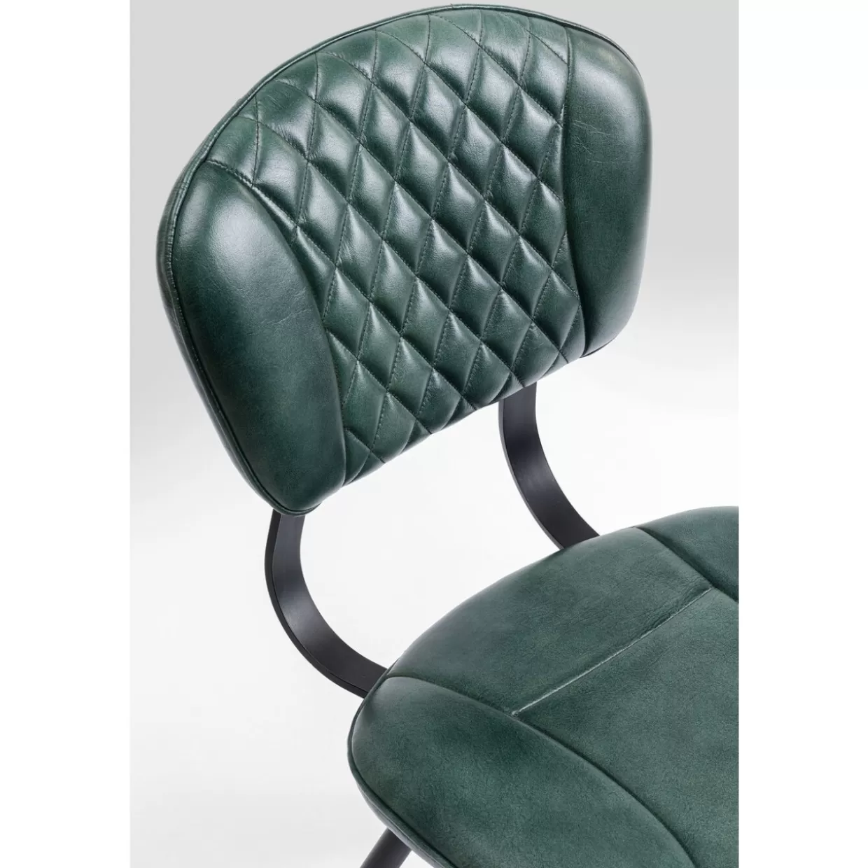 Sedia Design KARE in Pelle Verde Scuro - Modello Samba con Linee Moderne per Arredi Contemporanei