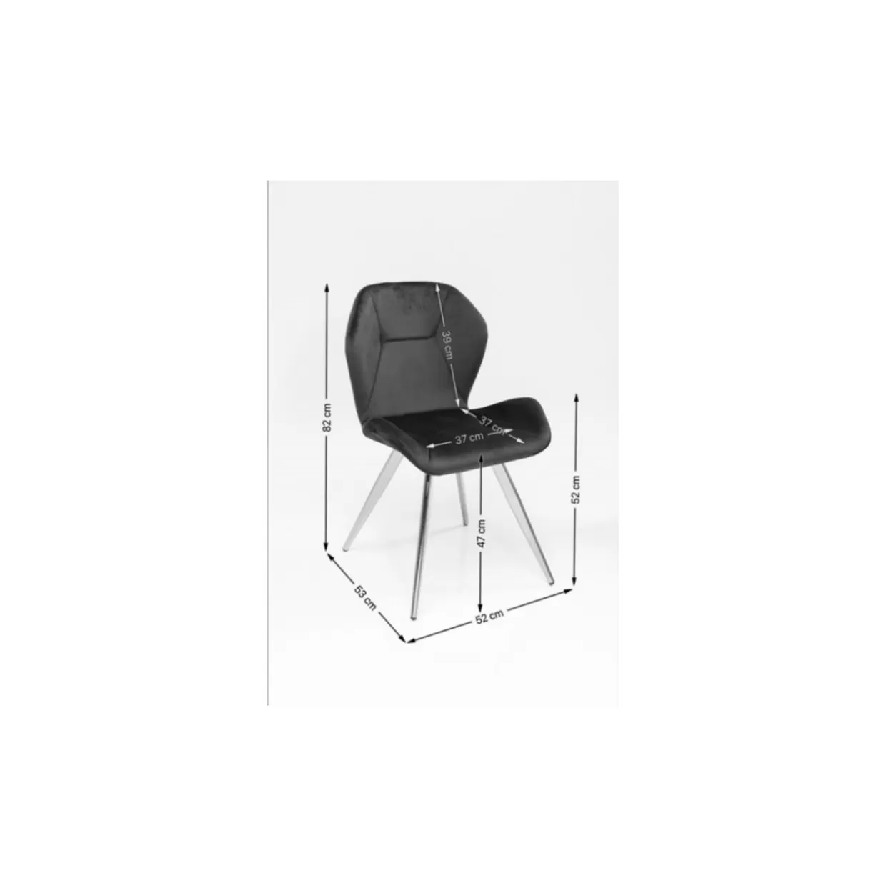 Sedia Viva Design Esclusivo KARE - Confort Moderno con Struttura Cromata Grigio Chiaro