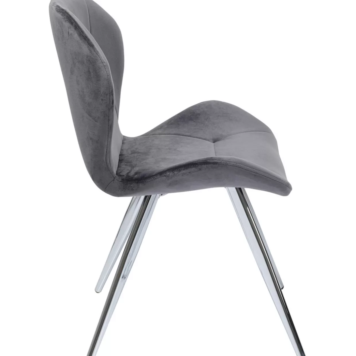 Sedia Viva Design Esclusivo KARE - Confort Moderno con Struttura Cromata Grigio Chiaro