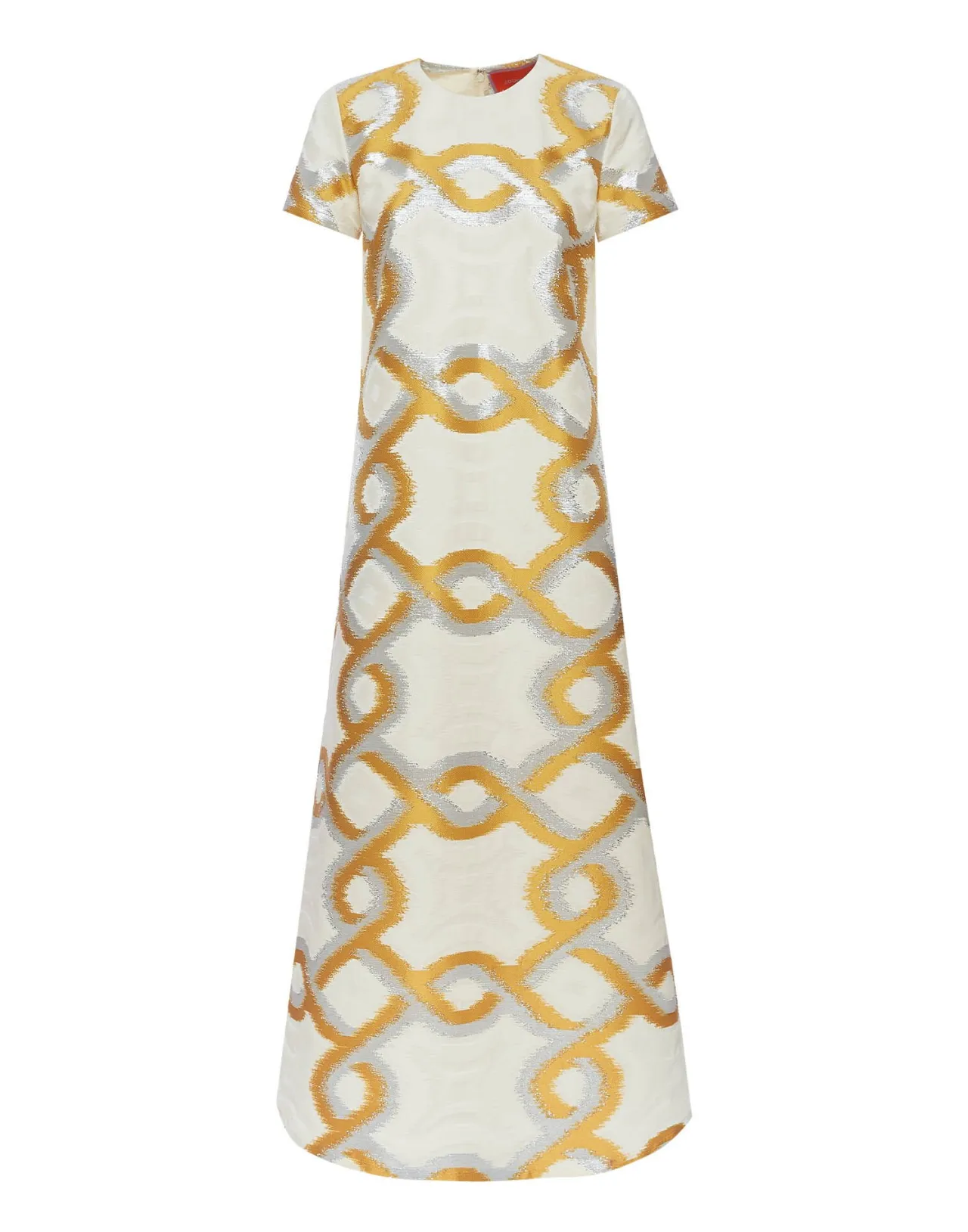 Abito Giramondo in Velluto Jacquard con Ricami Dorati - Collezione Esclusiva La DoubleJ