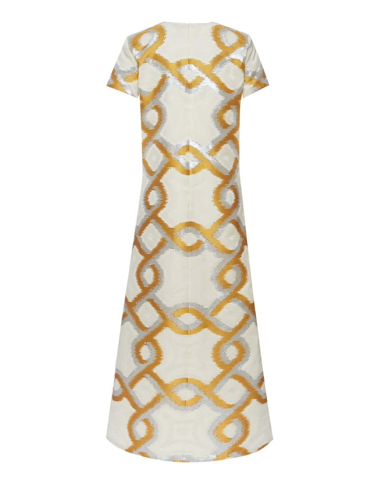 Abito Giramondo in Velluto Jacquard con Ricami Dorati - Collezione Esclusiva La DoubleJ