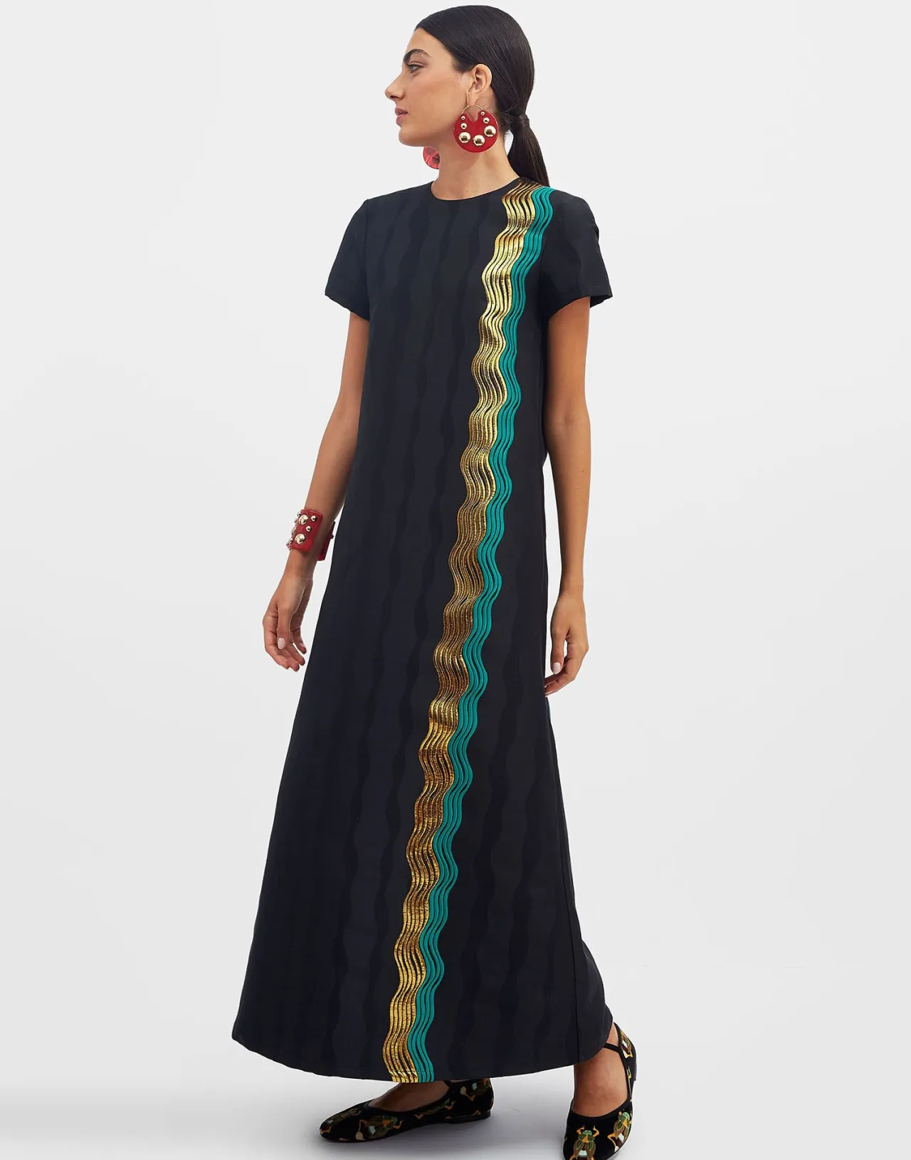 Abito Super Swing La DoubleJ - Jacquard Nero Nilo in Edizione Speciale