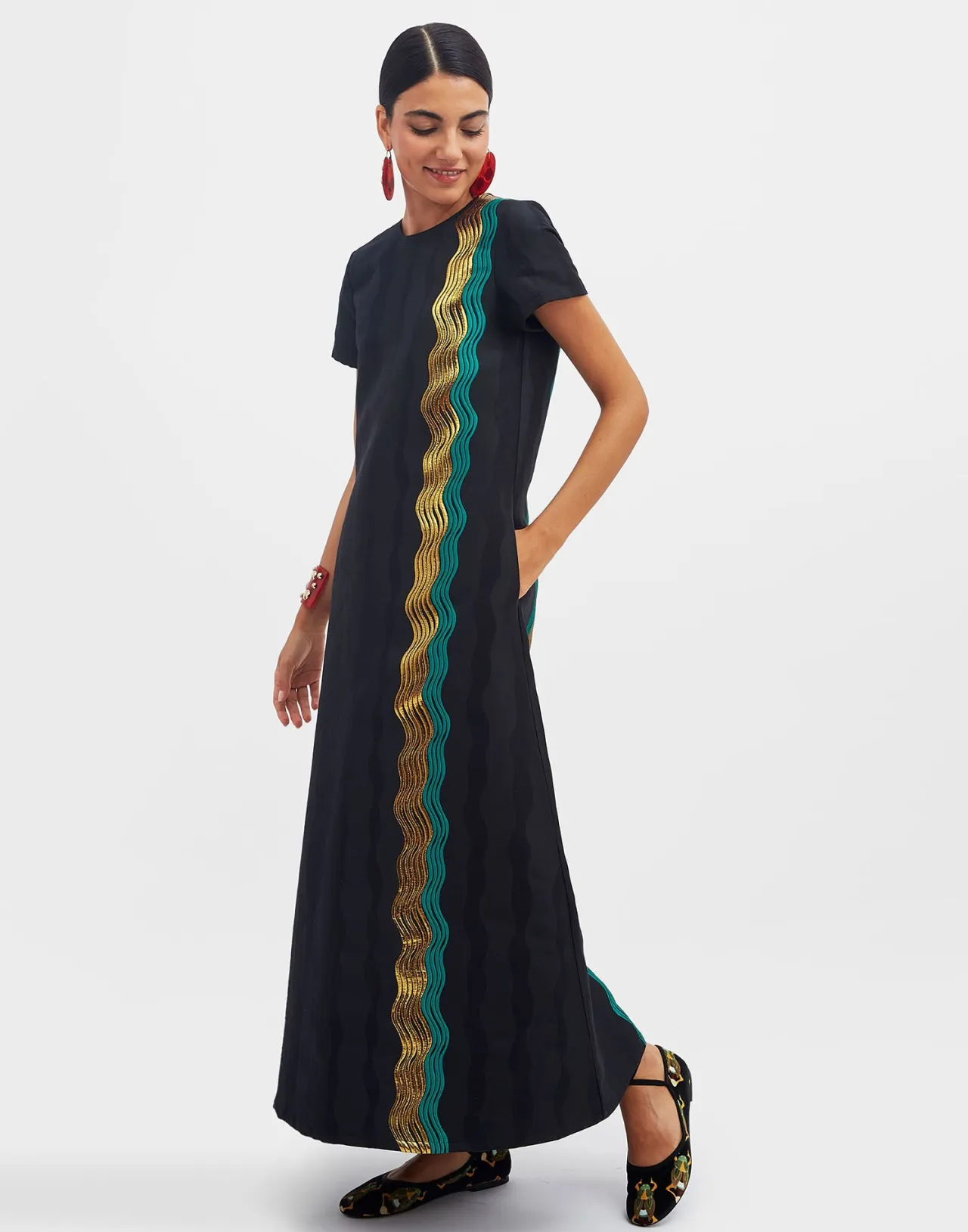 Abito Super Swing La DoubleJ - Jacquard Nero Nilo in Edizione Speciale
