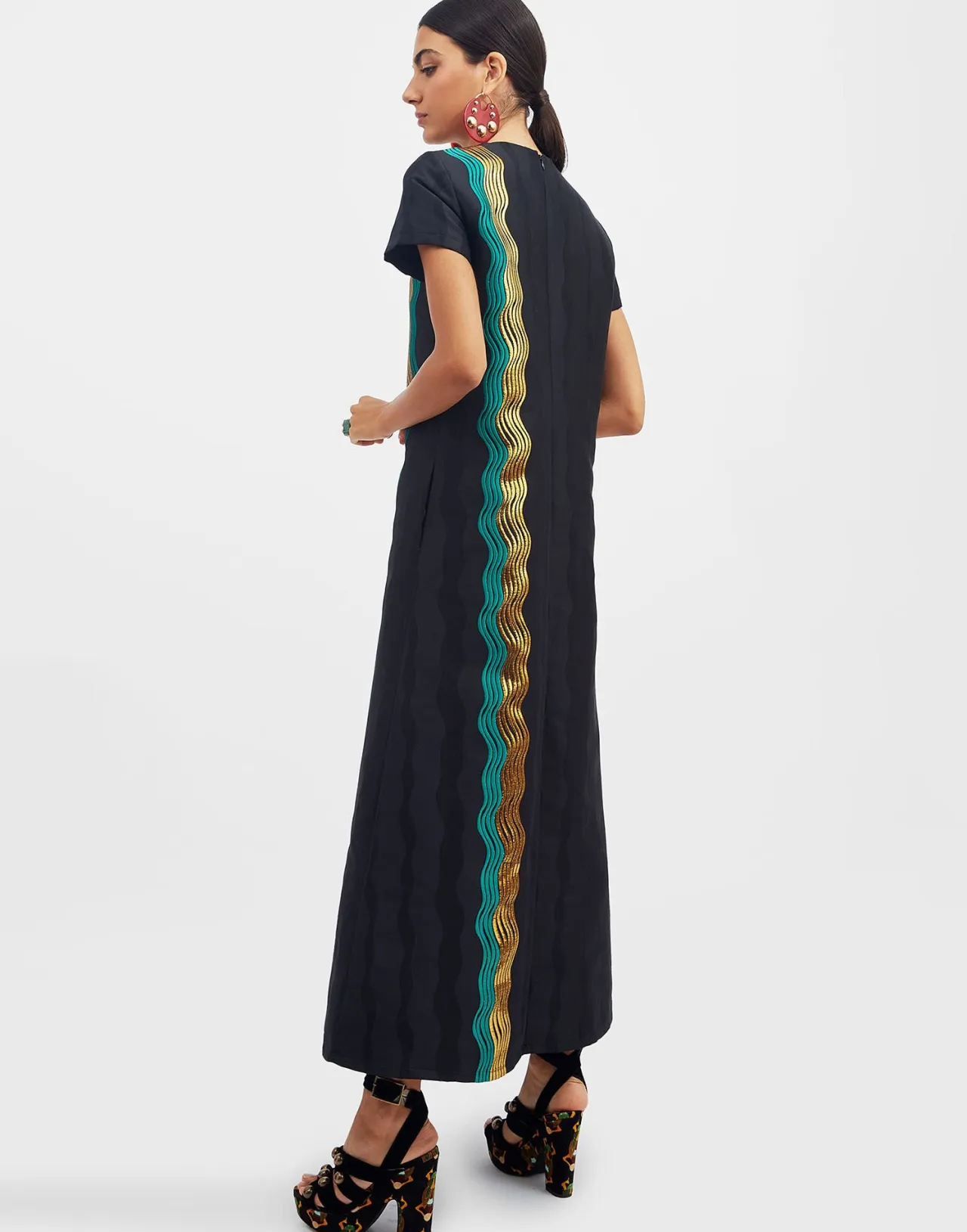 Abito Super Swing La DoubleJ - Jacquard Nero Nilo in Edizione Speciale