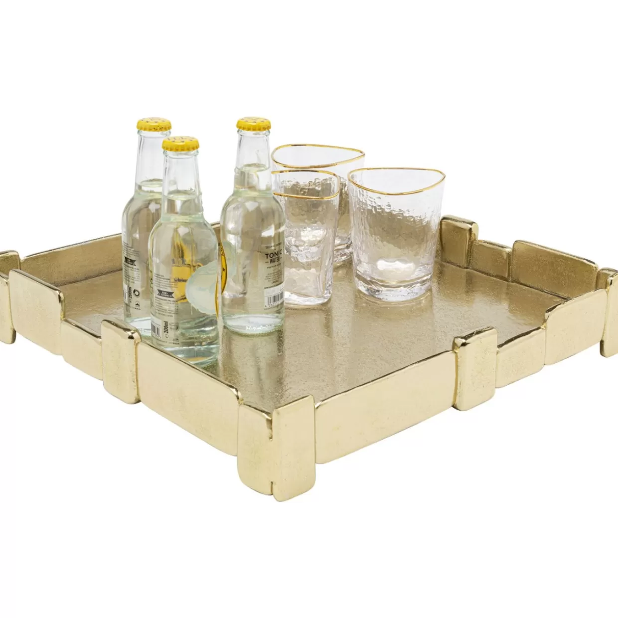 KARE Design - Vassoio Mattonelle 42x42 cm con Stile Industriale per Stoviglie & Accessori da Tavola Creativi