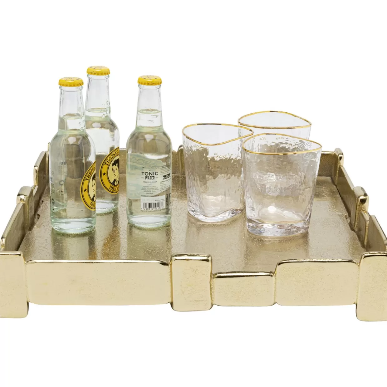 KARE Design - Vassoio Mattonelle 42x42 cm con Stile Industriale per Stoviglie & Accessori da Tavola Creativi