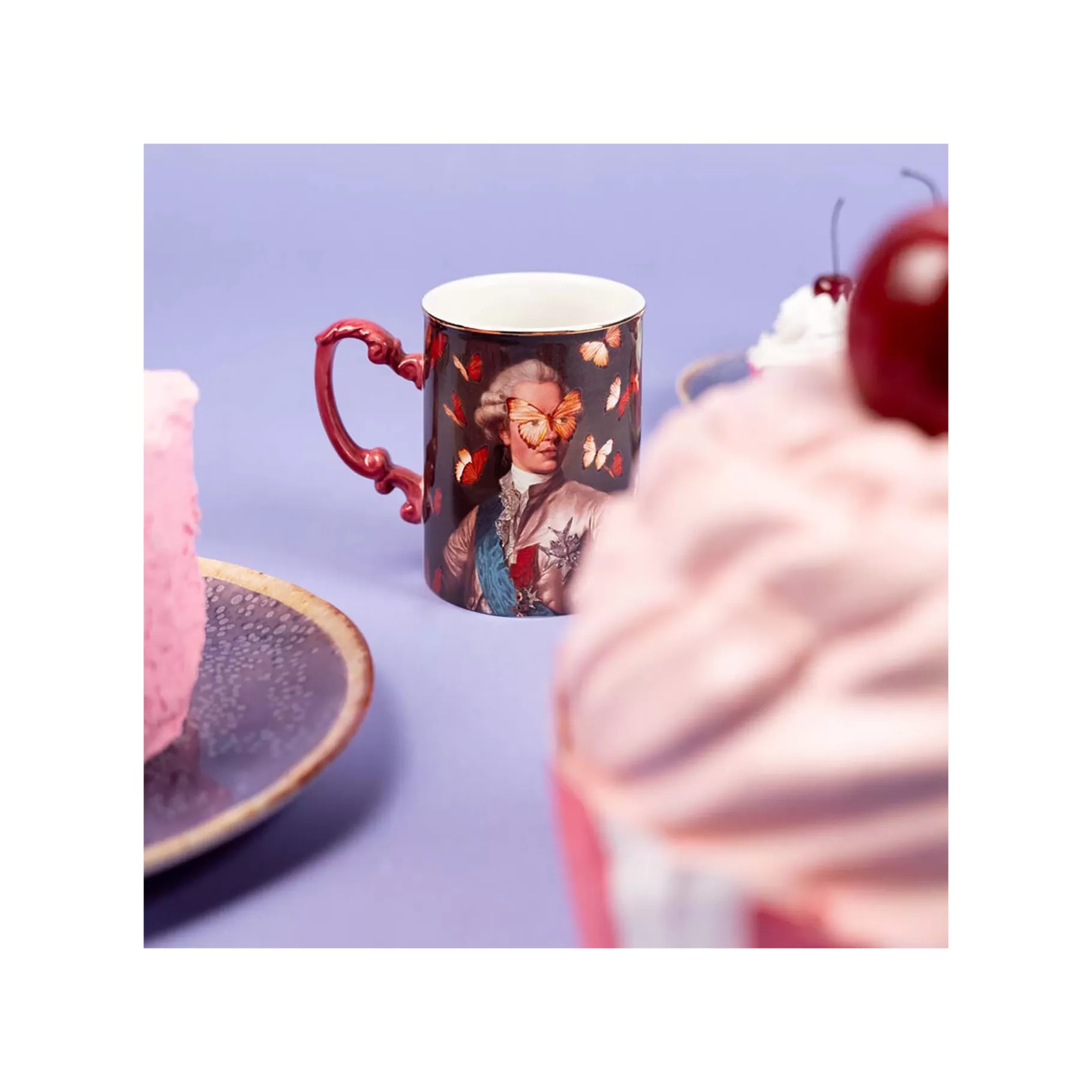 New Tasses Duc Papillons Set De 6   Vaisselle
