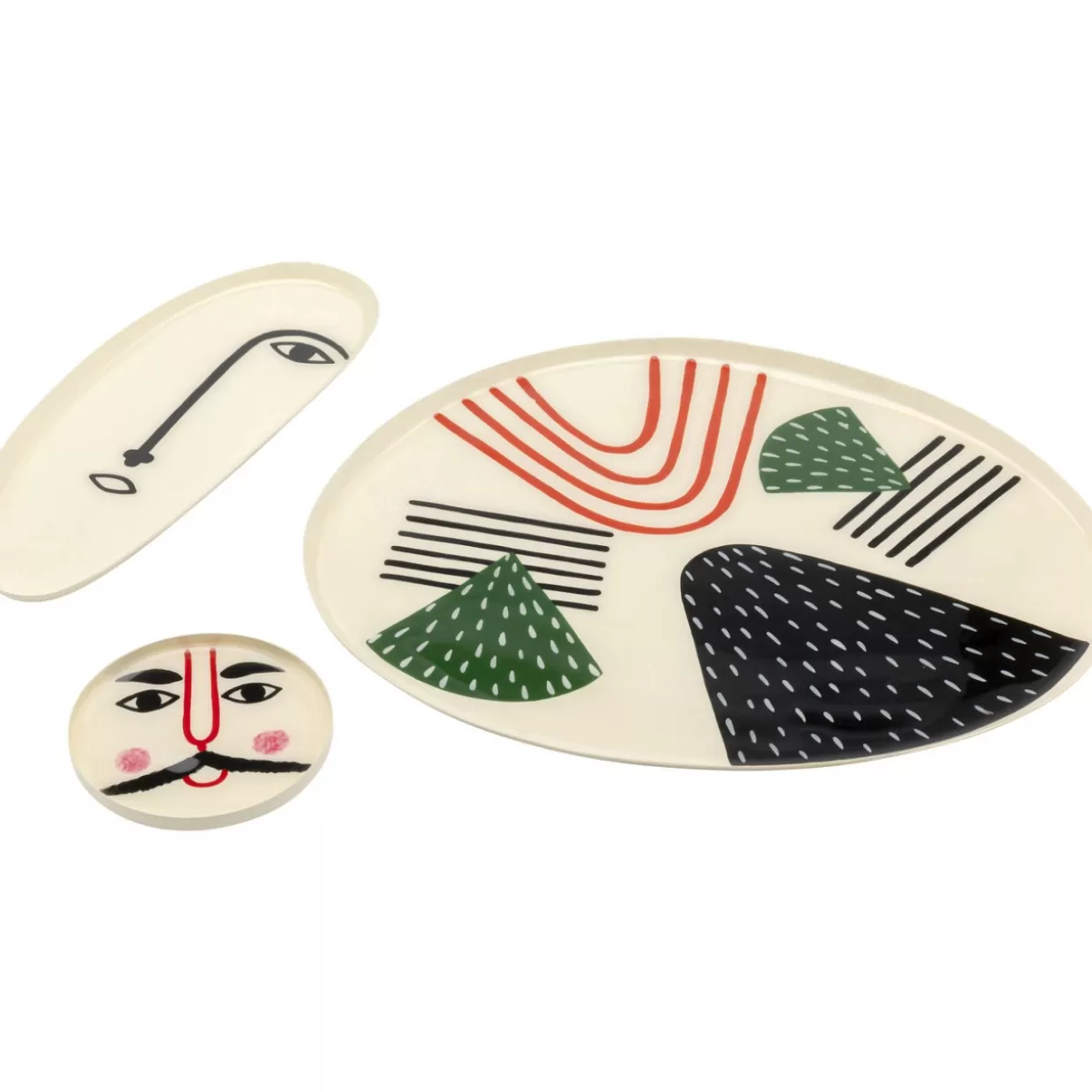 KARE Design - Set da 3 Piatti Decorativi con Design Astratto per la Casa e Idee Regalo