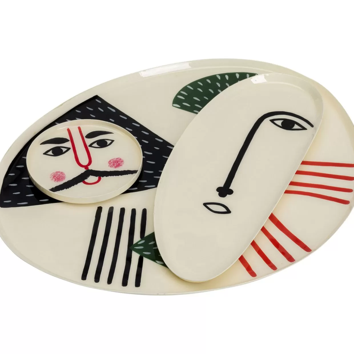 KARE Design - Set da 3 Piatti Decorativi con Design Astratto per la Casa e Idee Regalo