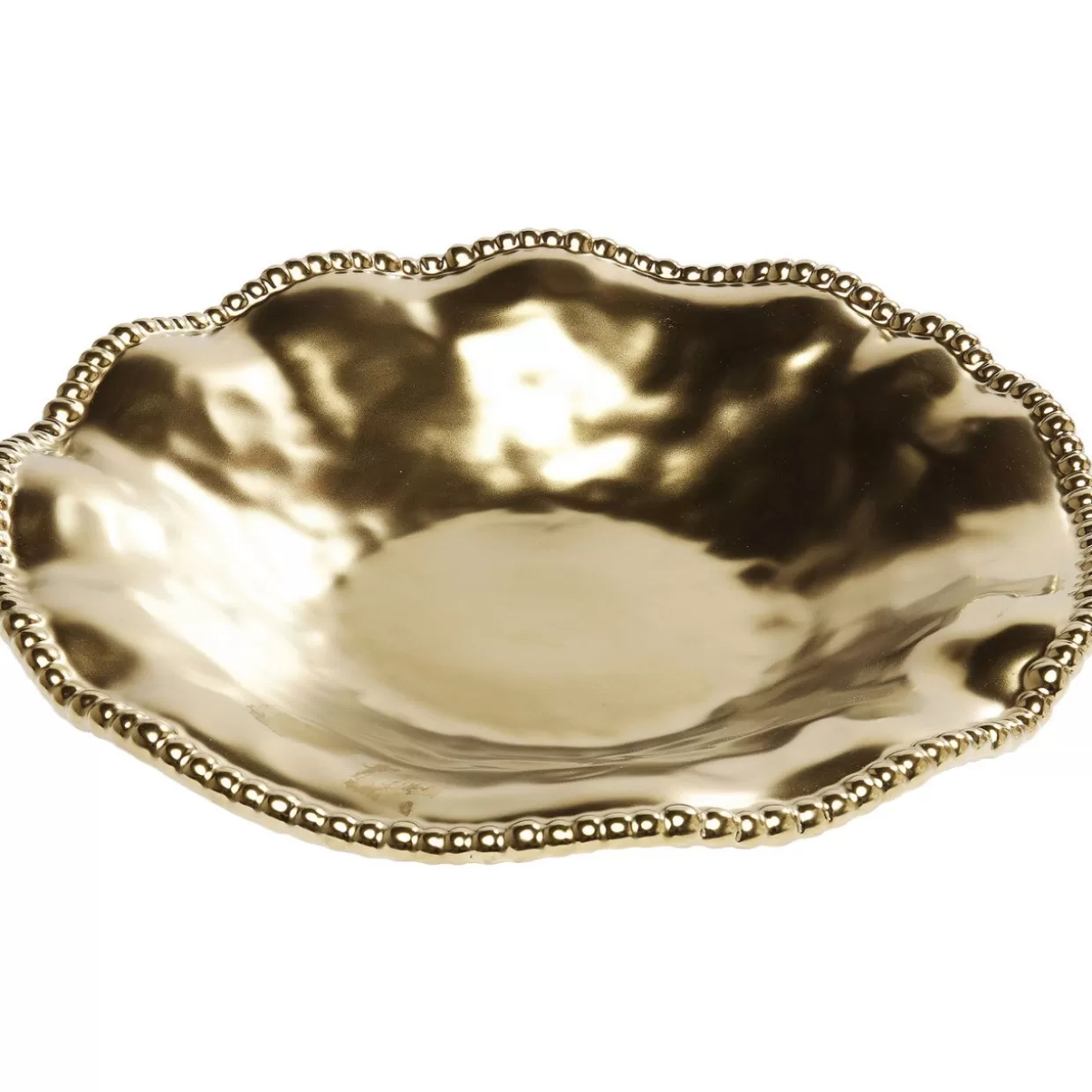 Piatto Decorativo Bell in Oro Lucido Ø36 cm - Stoviglie Eleganti KARE Design con Finitura Metallizzata, Accessori Tavola Moderni per Pranzi Ricercati