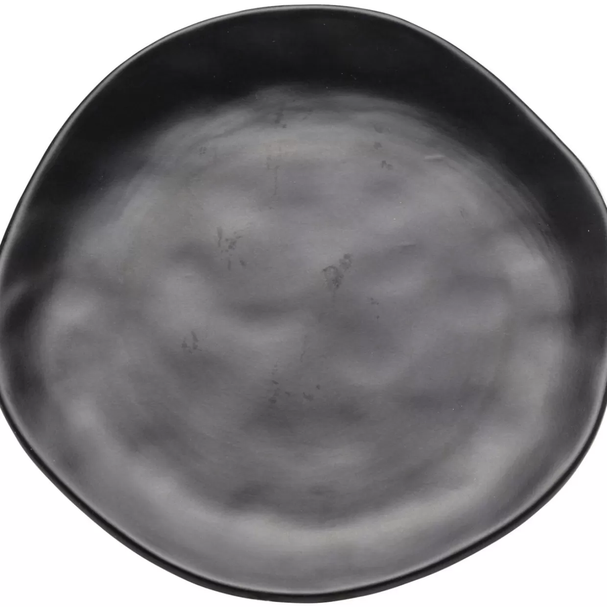 KARE Design Stoviglie Eco-Chic - Piatto Nero Biologico 20 cm con Linee Minimaliste per Tavole Moderne