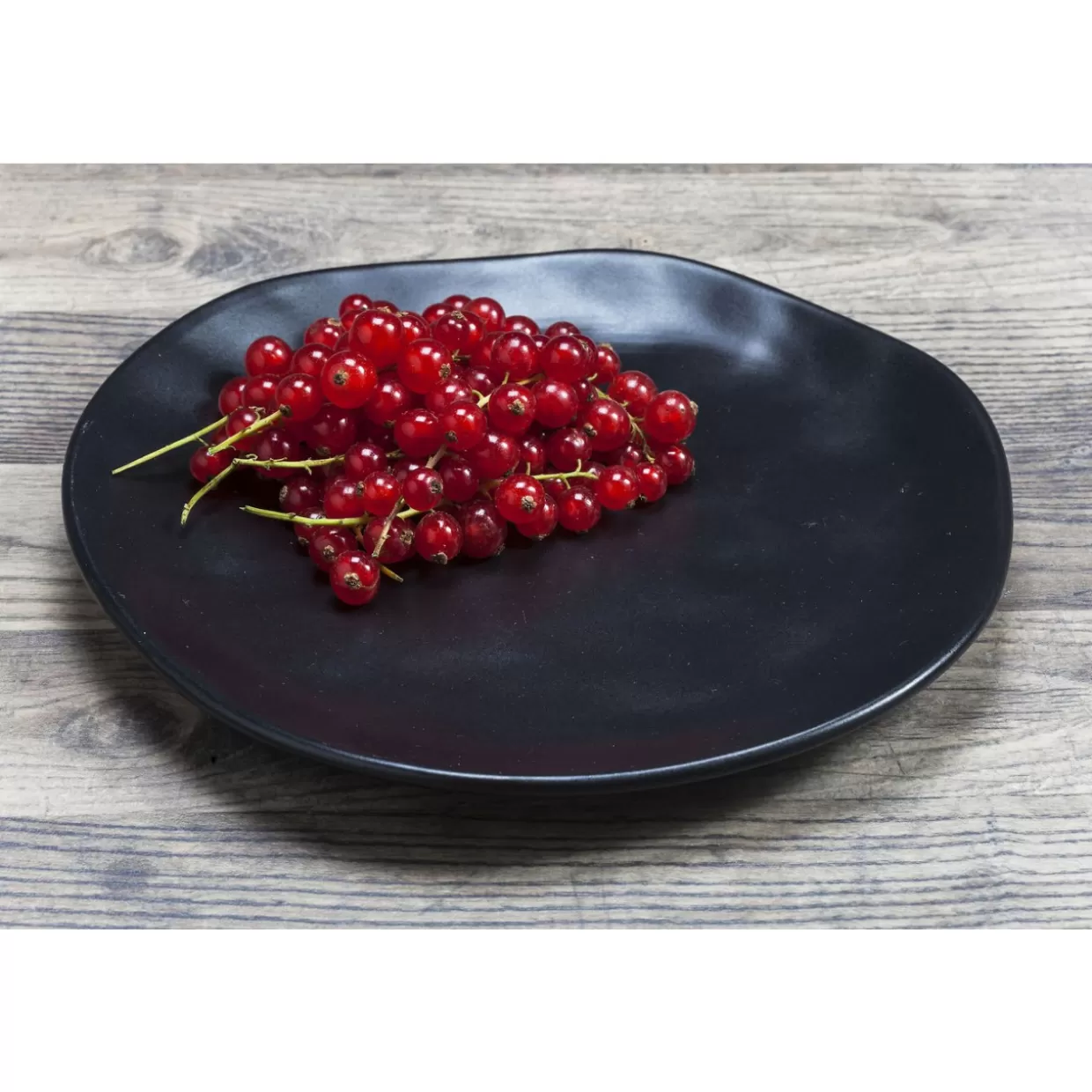 KARE Design Stoviglie Eco-Chic - Piatto Nero Biologico 20 cm con Linee Minimaliste per Tavole Moderne