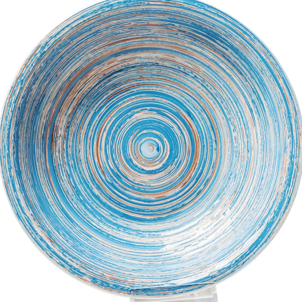 Design KARE - Piatto fondo con effetto onde blu | Complementi tavola diametro 21 cm