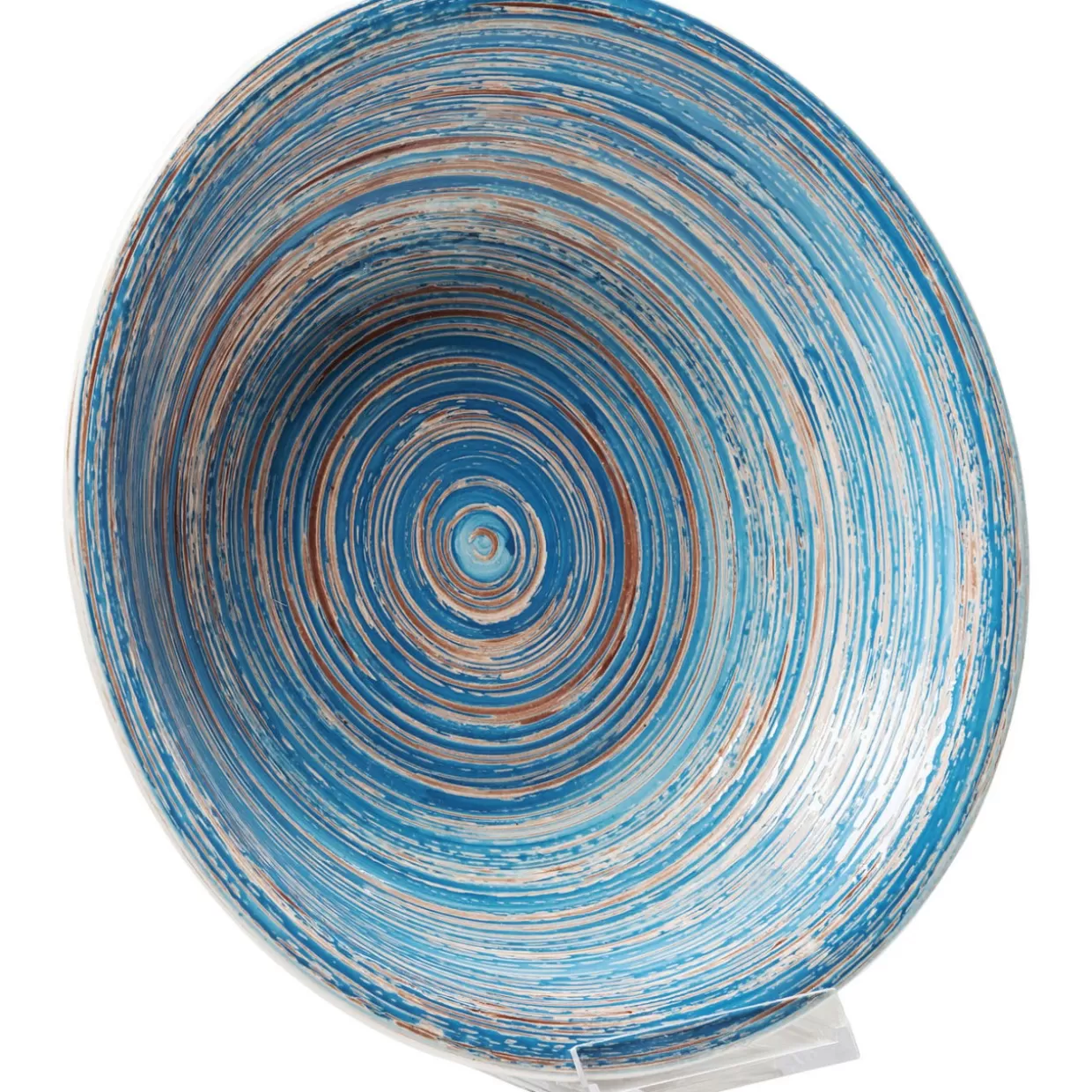 Design KARE - Piatto fondo con effetto onde blu | Complementi tavola diametro 21 cm