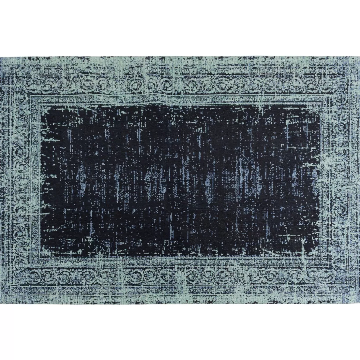 Tappeto Design by KARE - Rivisitazione Vintage in Blu Oceano Profondo, Formato 170x240 cm per Arredamento Elegante