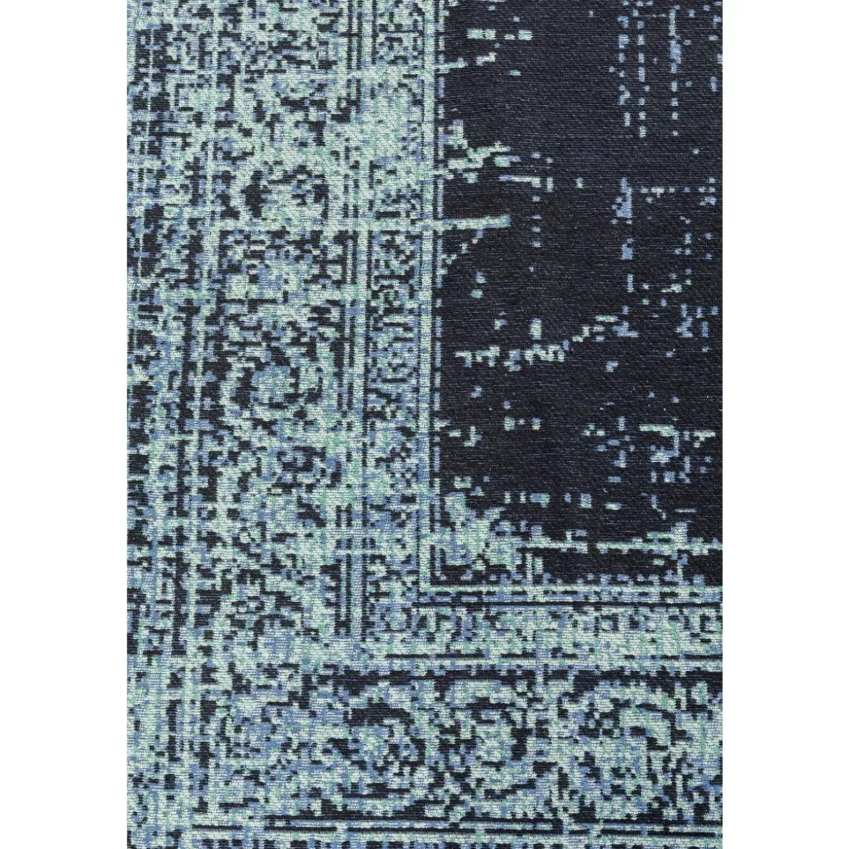 Tappeto Design by KARE - Rivisitazione Vintage in Blu Oceano Profondo, Formato 170x240 cm per Arredamento Elegante