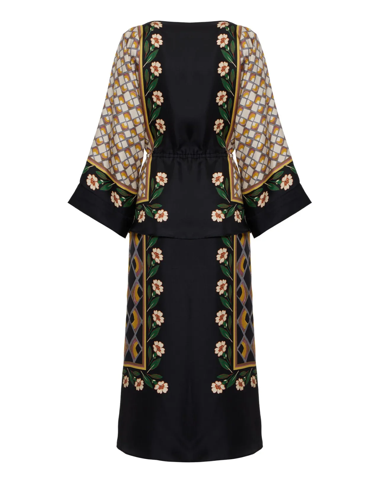 La DoubleJ - Vestito Apericena Elegante in Twill di Seta, Nero Placé - Edizione Limitata Dazed