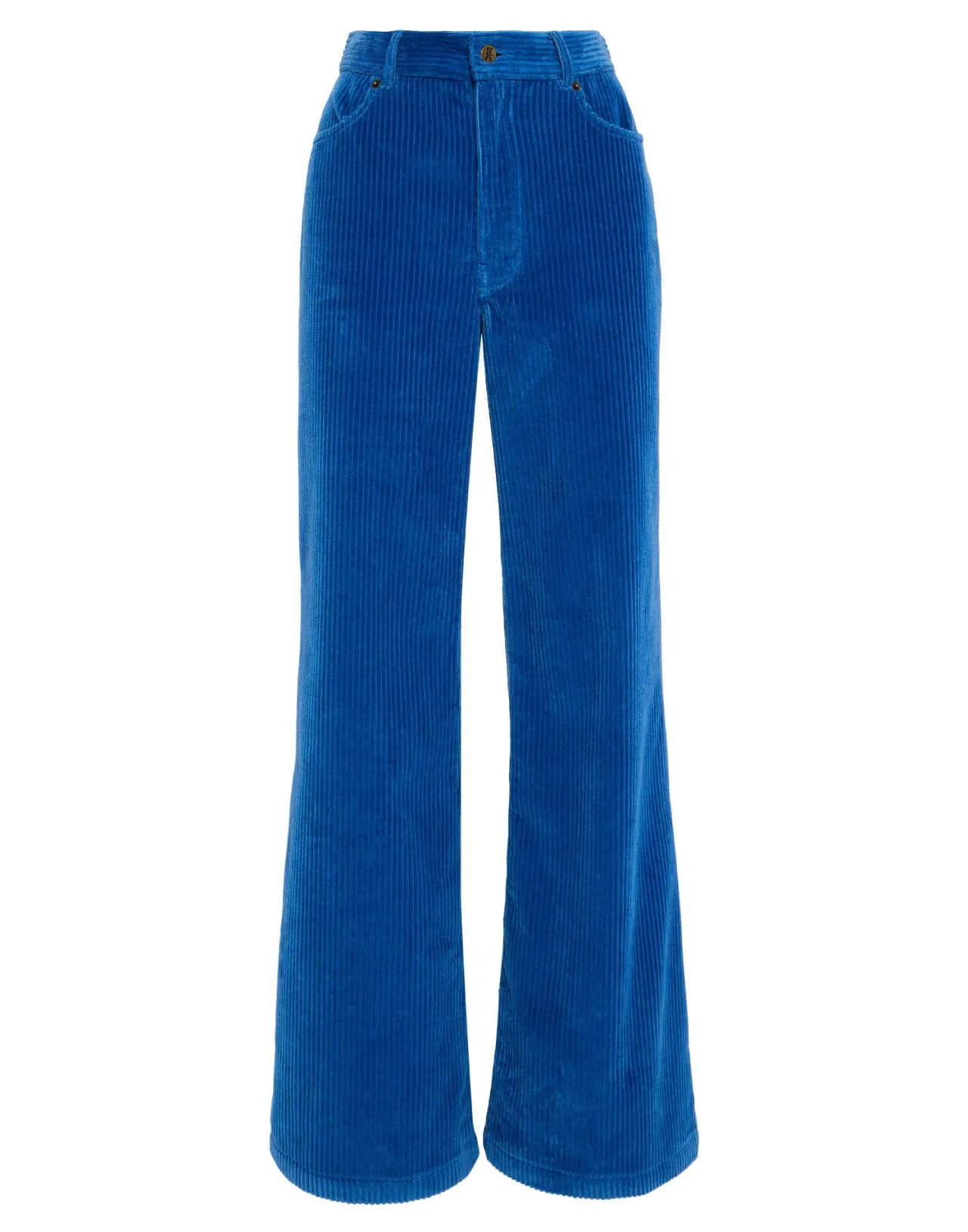 Pantaloni a Zampa Eleganti La DoubleJ - Velluto Corduroy Celeste Con Sconti Stagionali