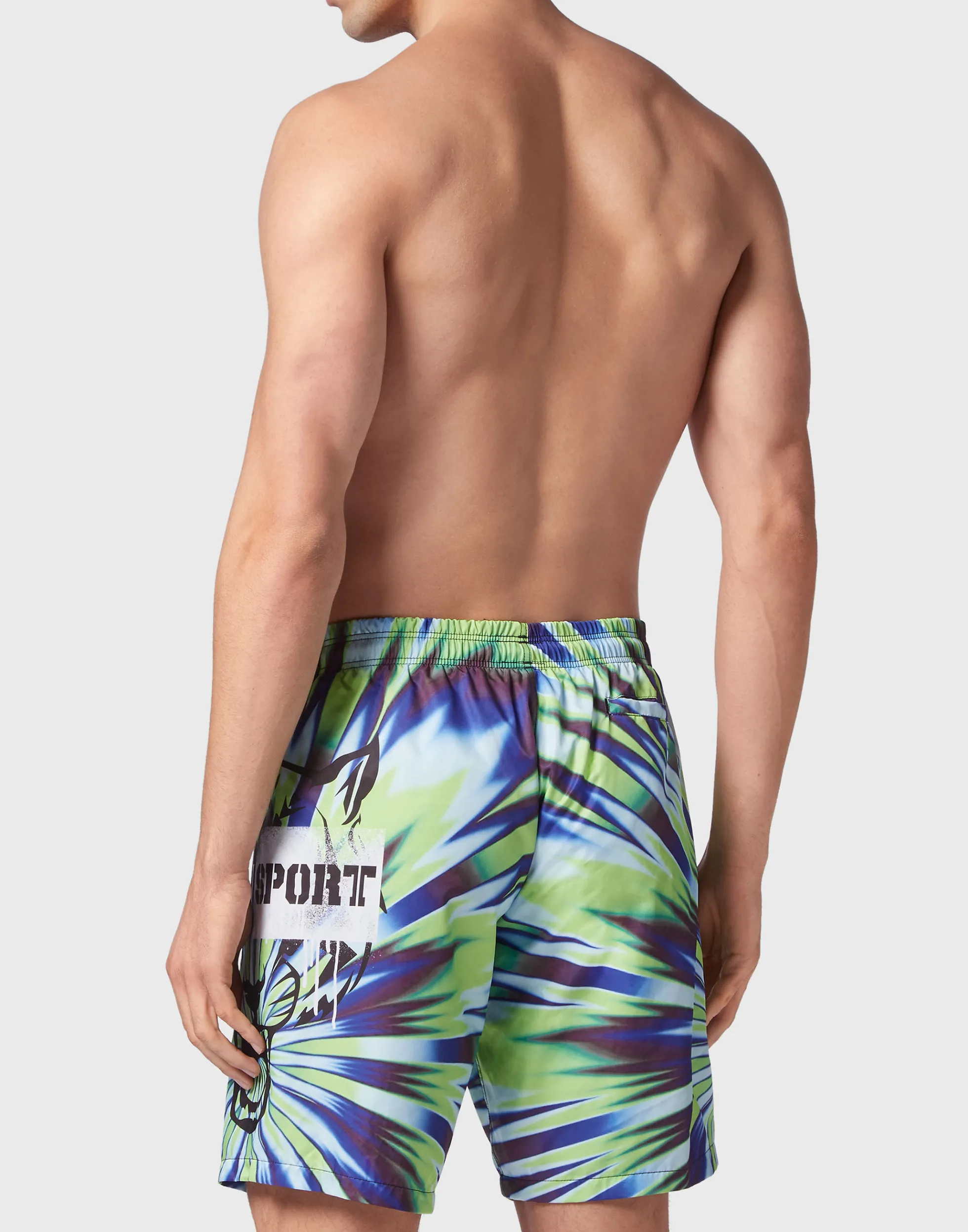 Pantaloncini da Nuoto Uomo Plein Sport con Stampa Tie-Dye e Motivo Tigre - Design Avventuroso e Stile Elegante