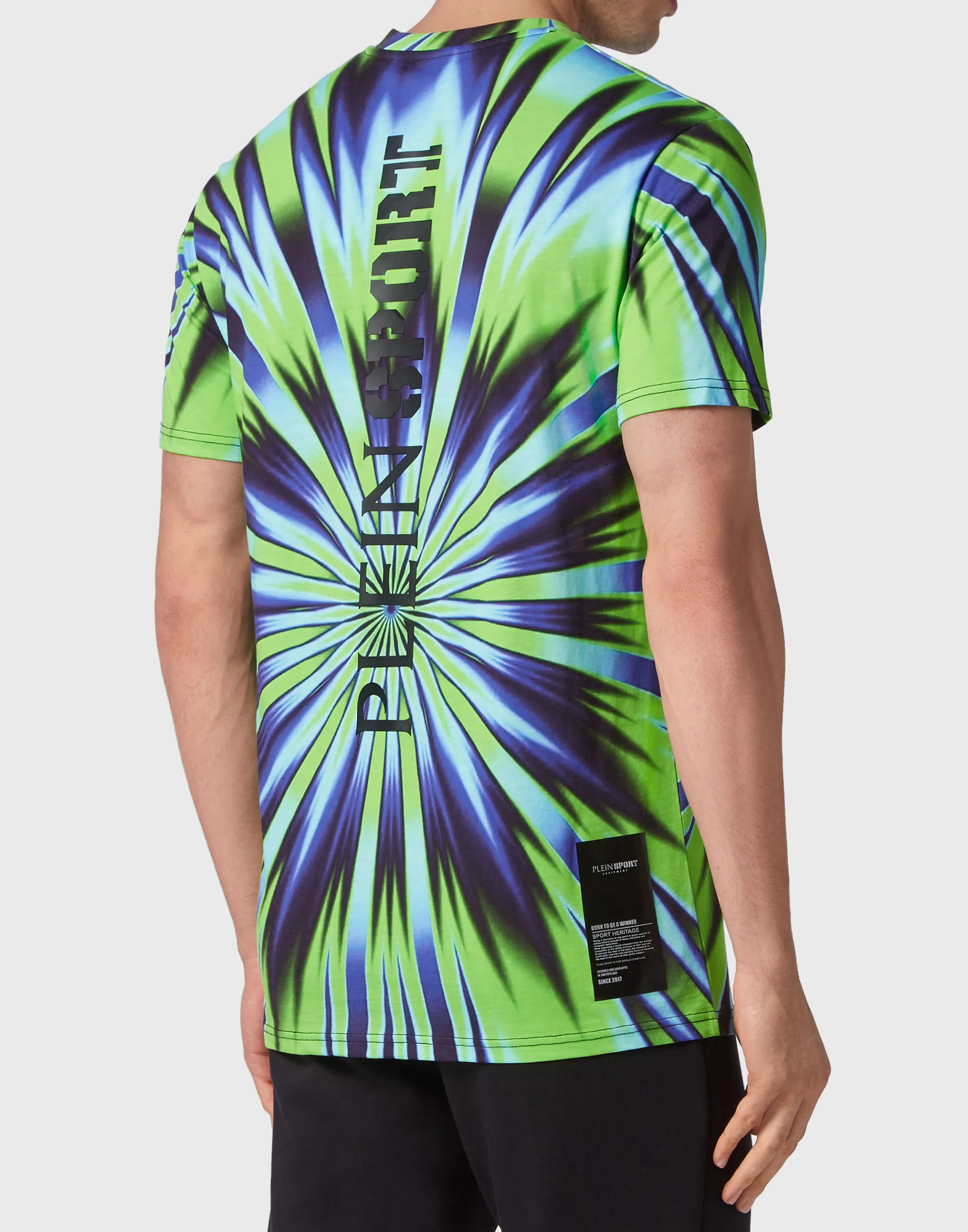 Plein Sport Maglietta Uomo: Tie-Dye Artigianale con Scollo Rotondo e Maniche Corte - Stile Casual Sportivo