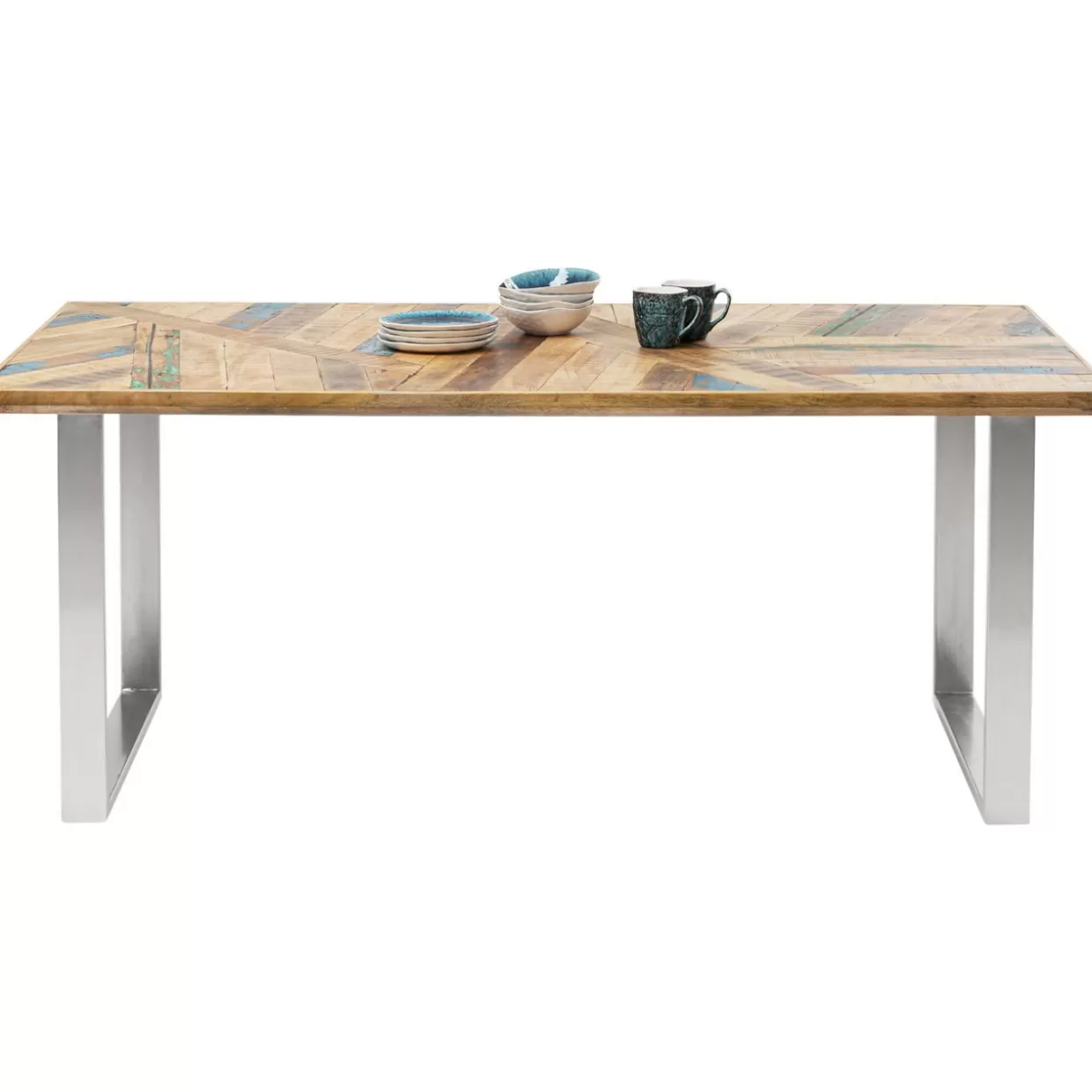 Tavolo Design Moderno KARE - Stile Astratto con Dettagli Cromati, Perfetto per Soggiorno Contemporaneo 180x90