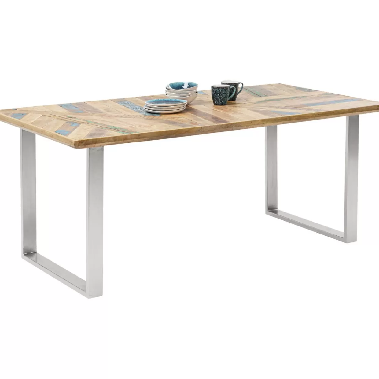 Tavolo Design Moderno KARE - Stile Astratto con Dettagli Cromati, Perfetto per Soggiorno Contemporaneo 180x90