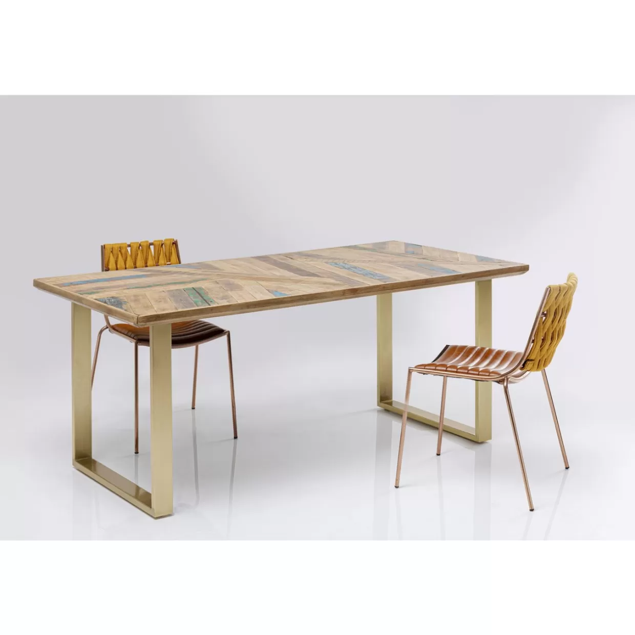 Tavoro Design Esclusivo in Ottone - Struttura Astratta 180x90 cm per Soggiorno Contemporaneo