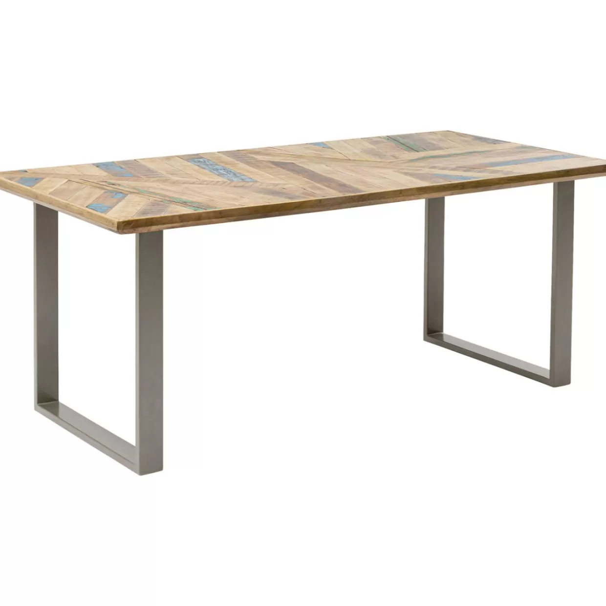 Tavolo design KARE in stile astratto - Finitura argento lucido 180x90 cm per ambienti moderni