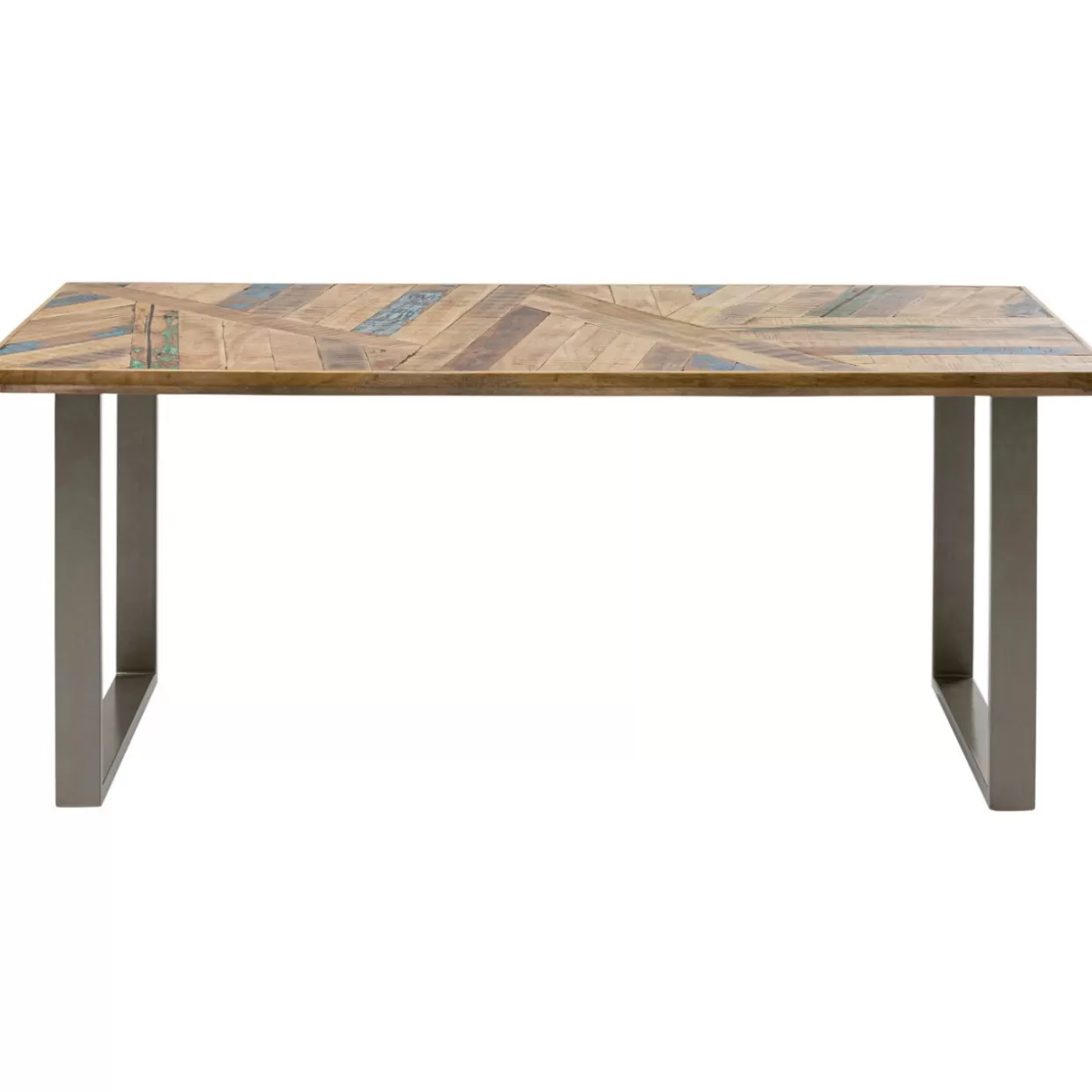 Tavolo design KARE in stile astratto - Finitura argento lucido 180x90 cm per ambienti moderni