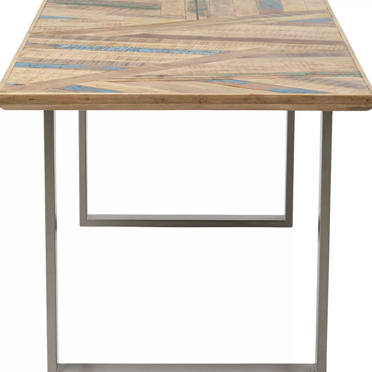 Tavolo design KARE in stile astratto - Finitura argento lucido 180x90 cm per ambienti moderni