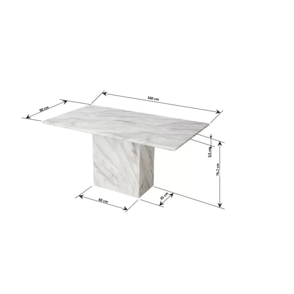 Tavolo in marmo artistico KARE Design - Elegante superficie 160x90 cm per arredamento contemporaneo