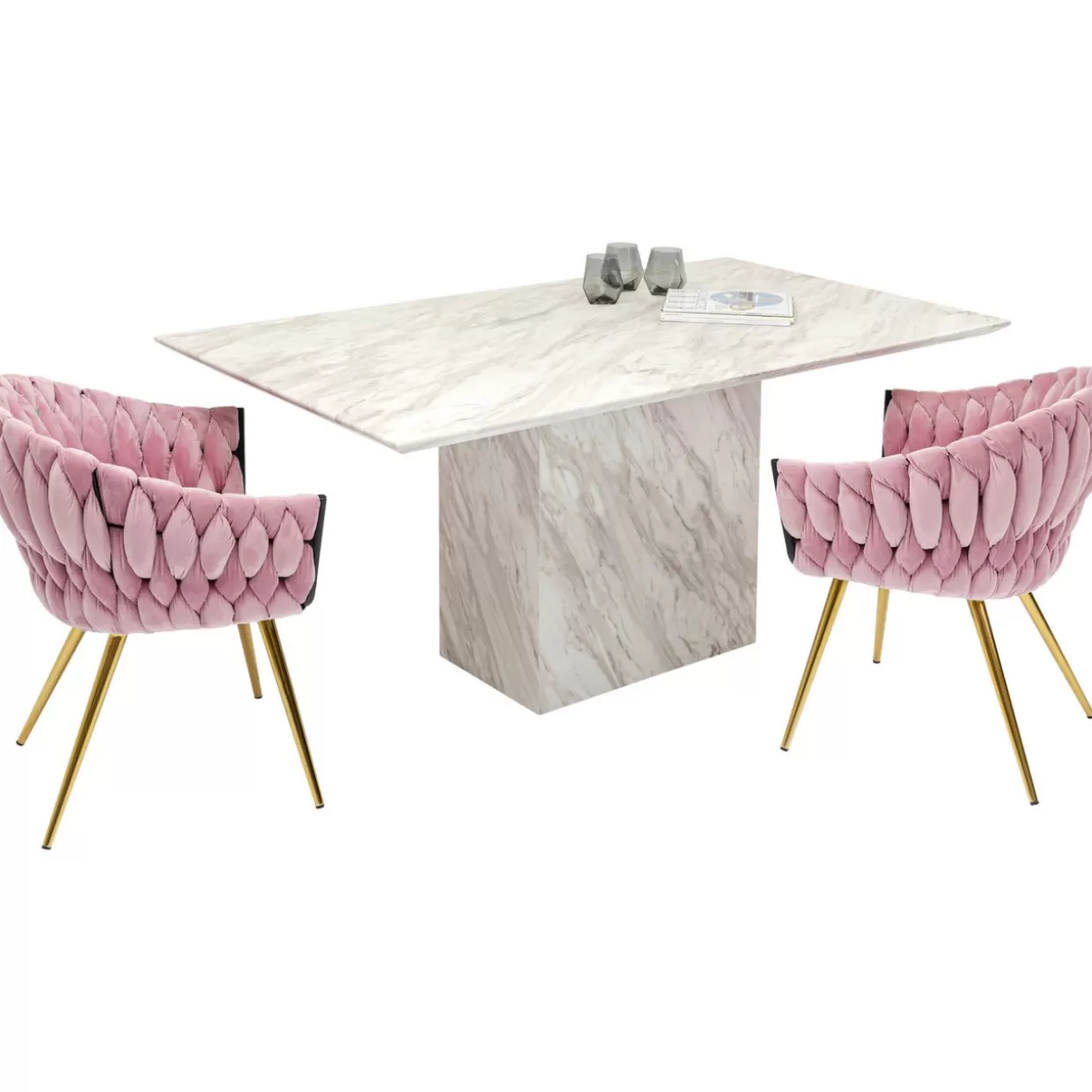 Tavolo in marmo artistico KARE Design - Elegante superficie 160x90 cm per arredamento contemporaneo